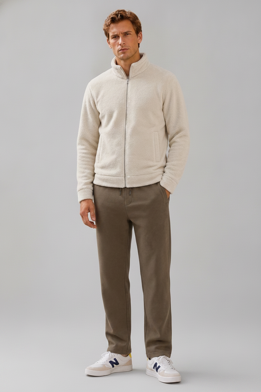 Men’s Cocoa Cotton Fleece Lower with Drawstring
