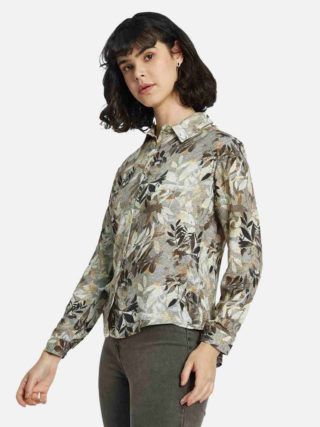 METTLE Women Floral Opaque Printed Casual Shirt