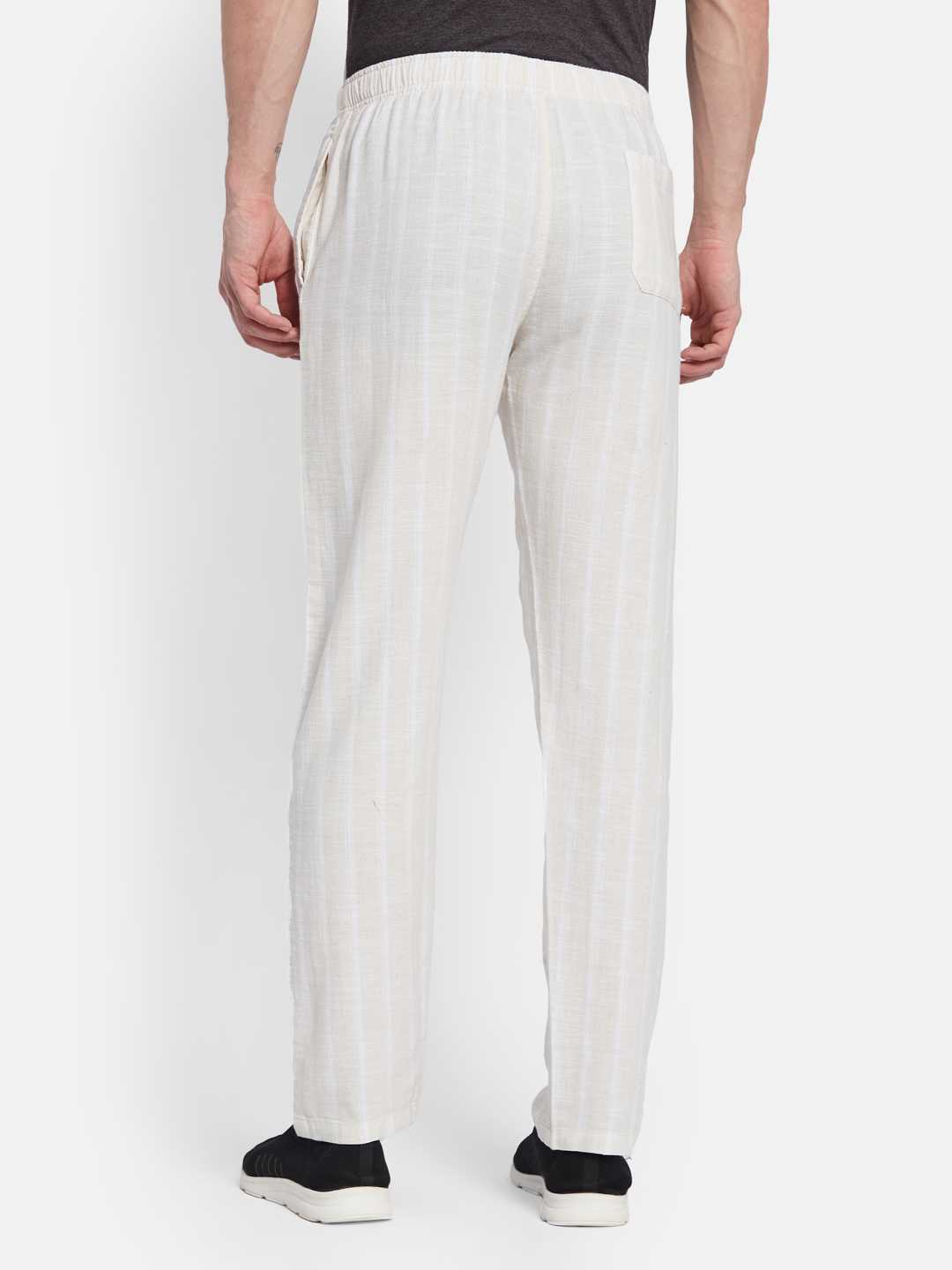 Octave Men Striped Cotton Track Pants