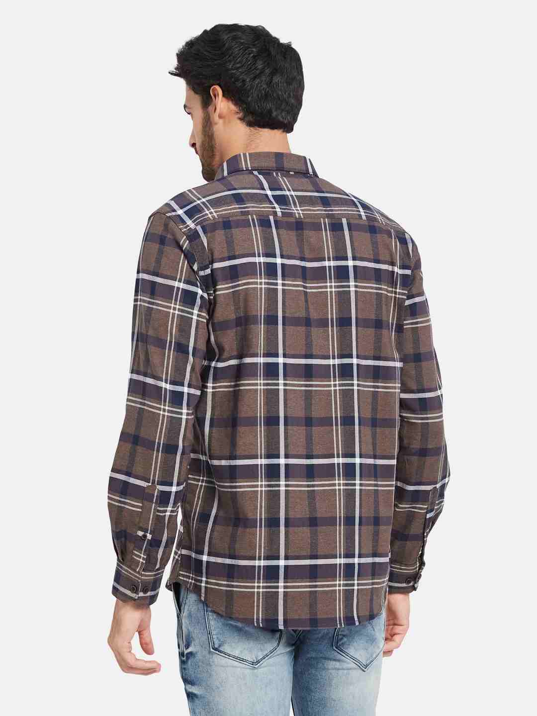 Mettle Tartan Checked Cotton Casual Shirt