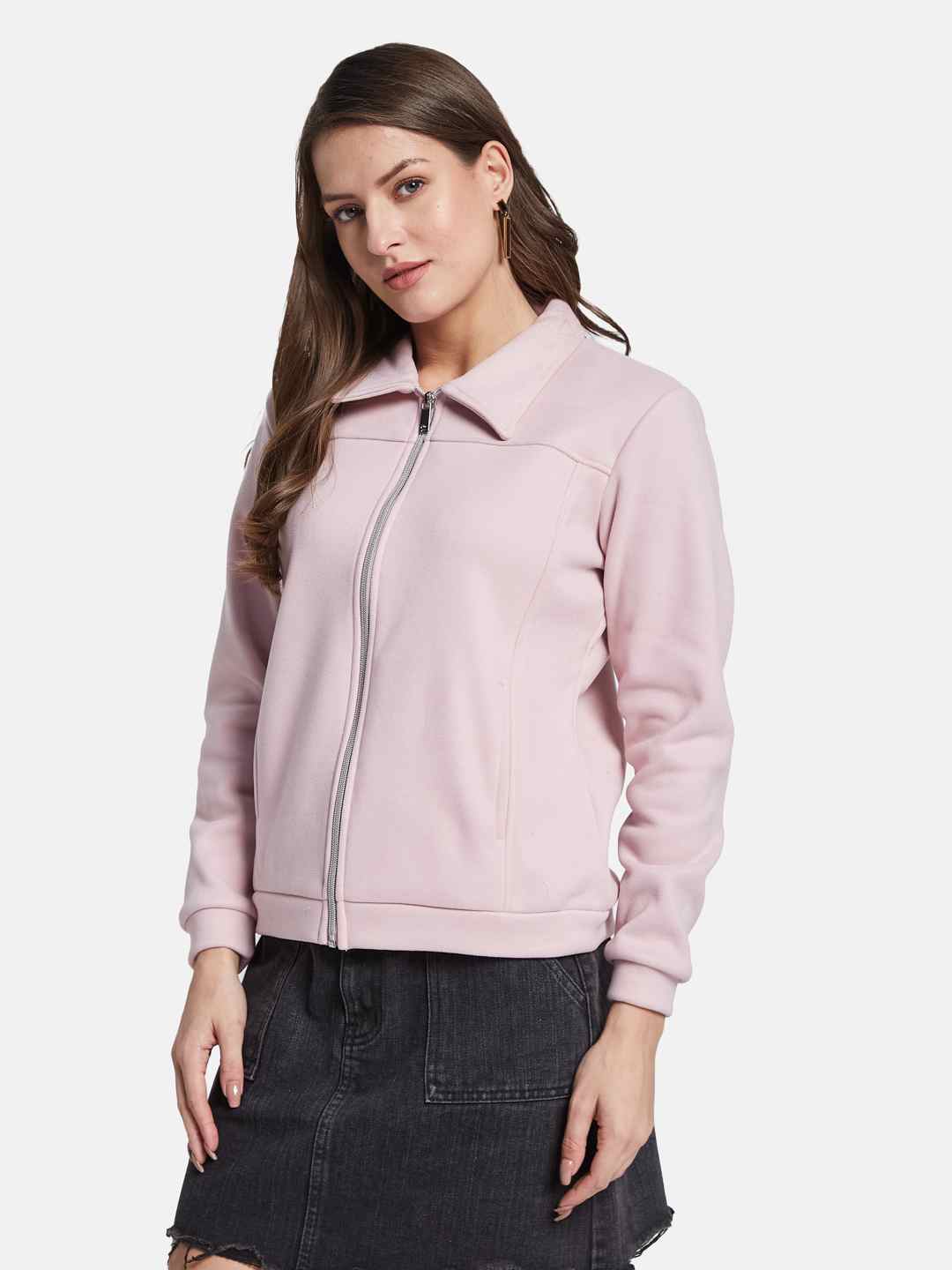 METTLE Women Shirt Collar Sweatshirt
