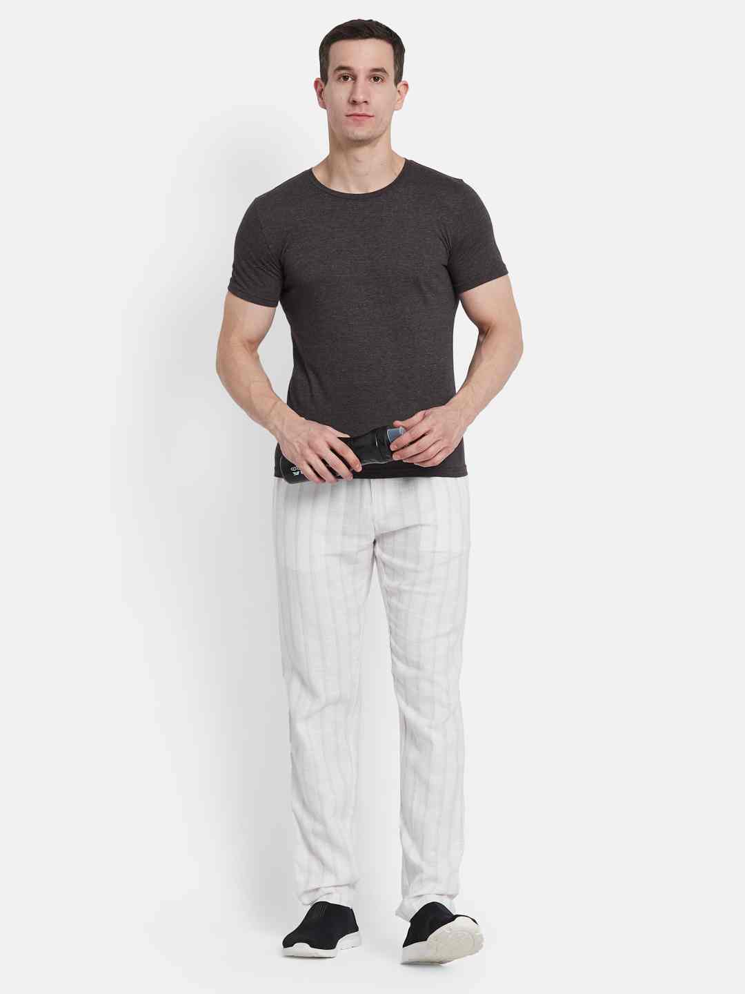 Octave Men Striped Cotton Track Pant