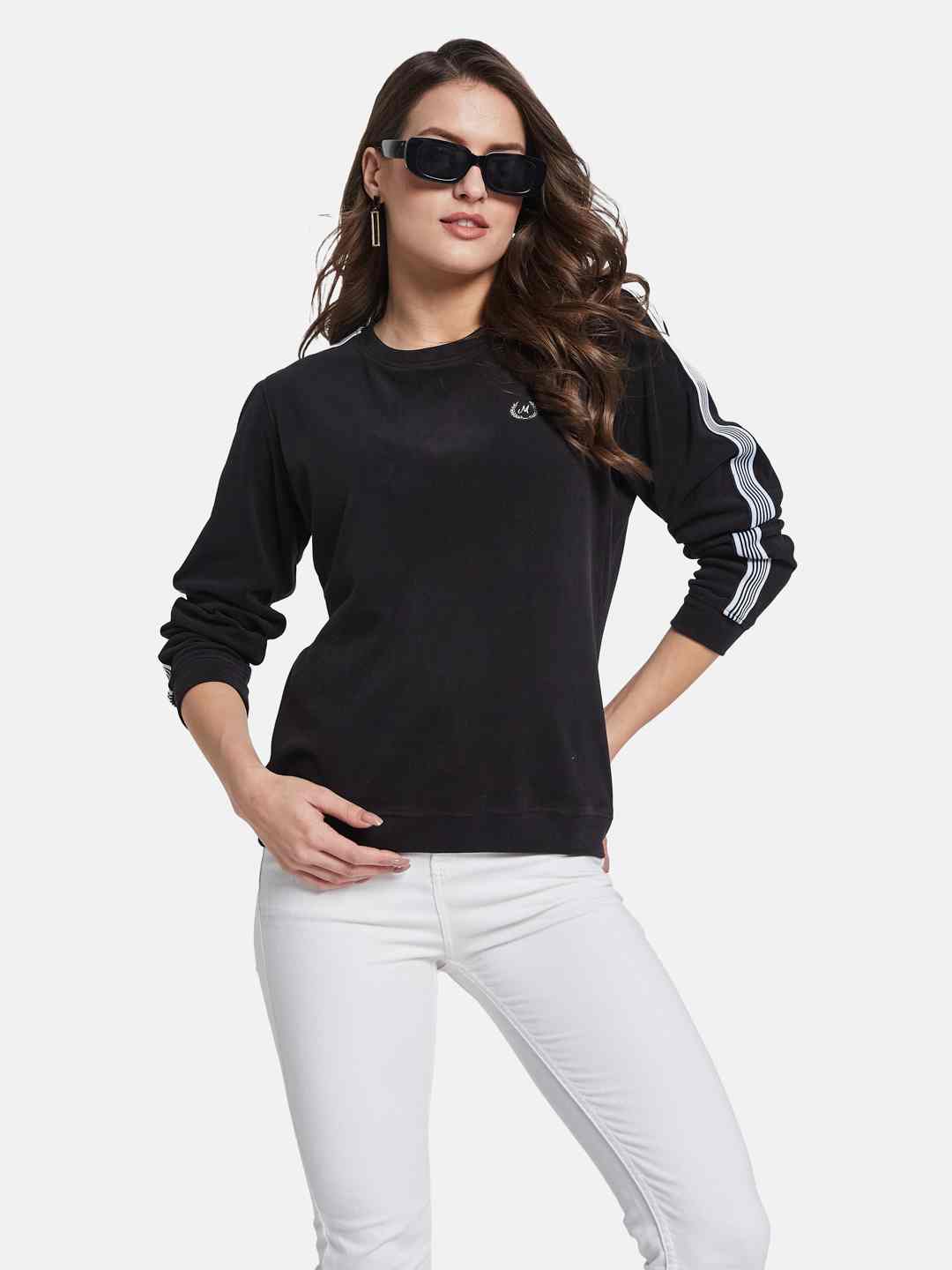 METTLE Women Round Neck Long Sleeves Sweatshirt