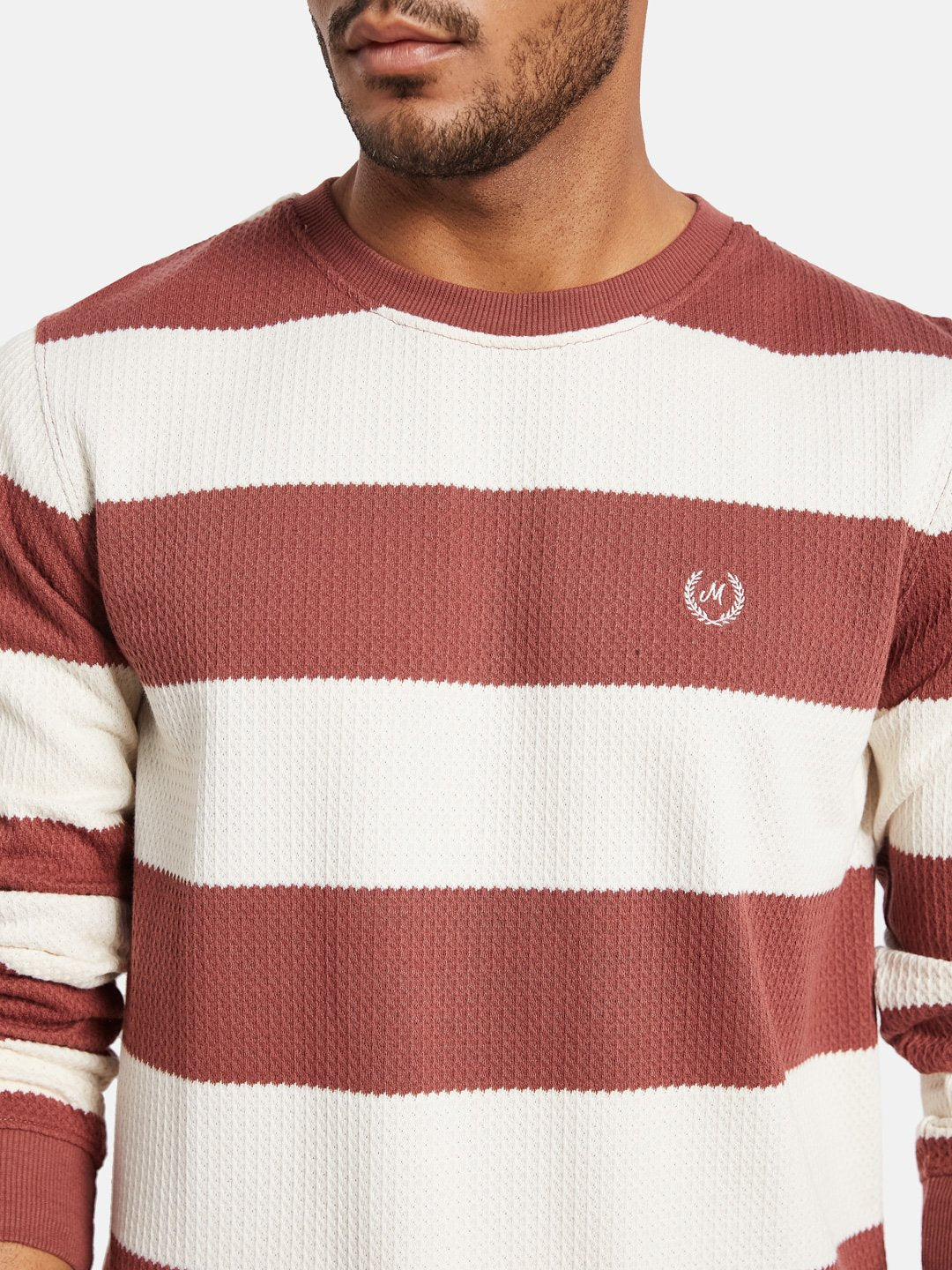 METTLE Men Striped T-shirt