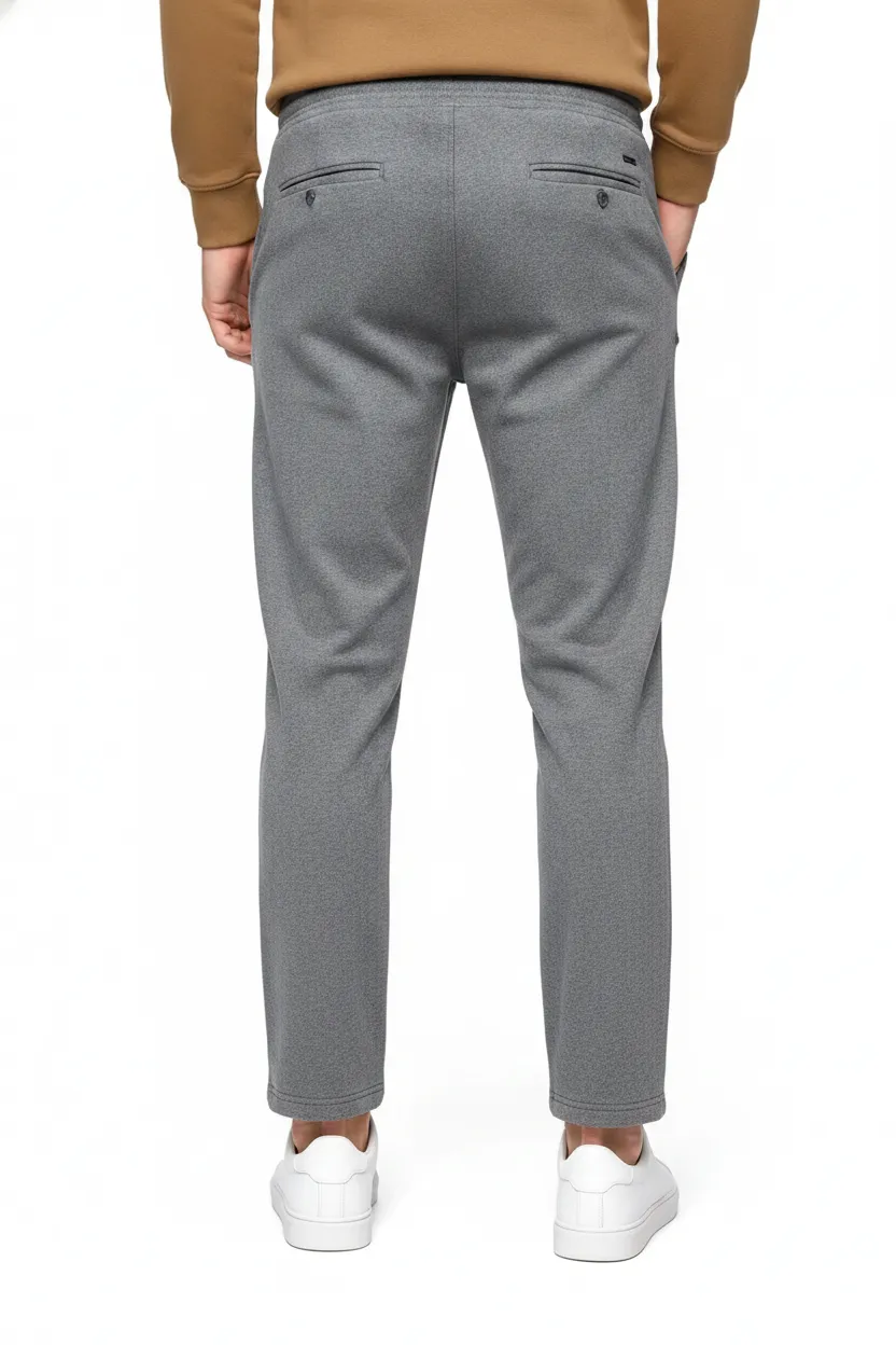 Men’s Heather Grey Cotton Fleece Lower with Drawstring