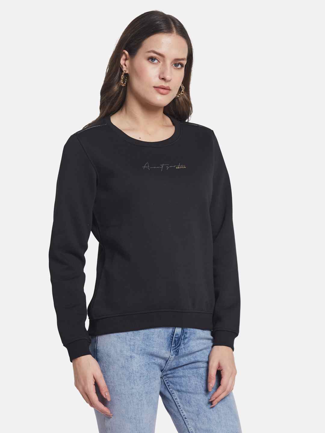 METTLE Women Round Neck Long Sleeves Sweatshirt