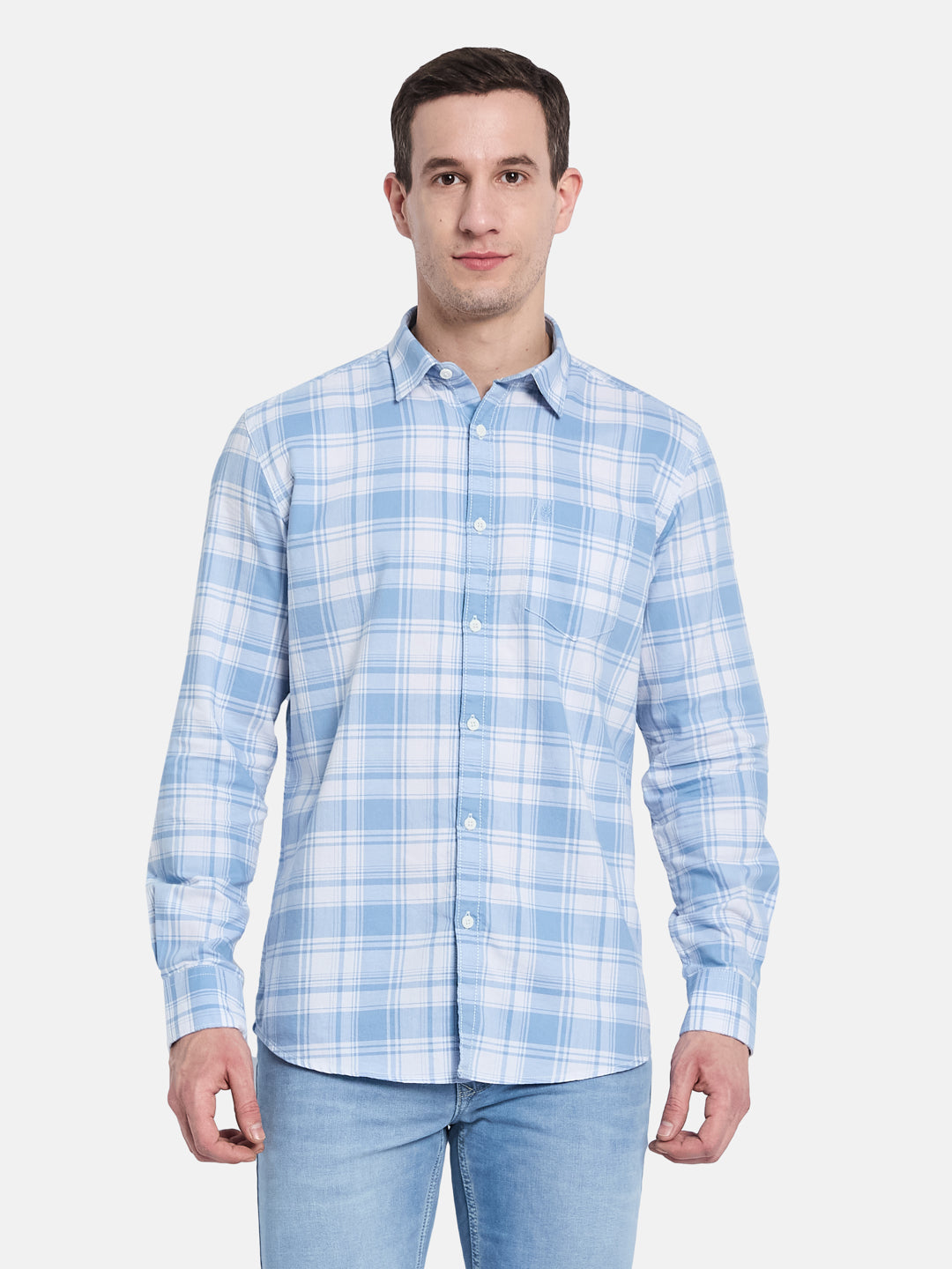 METTLE Men Opaque Checked Casual Shirt