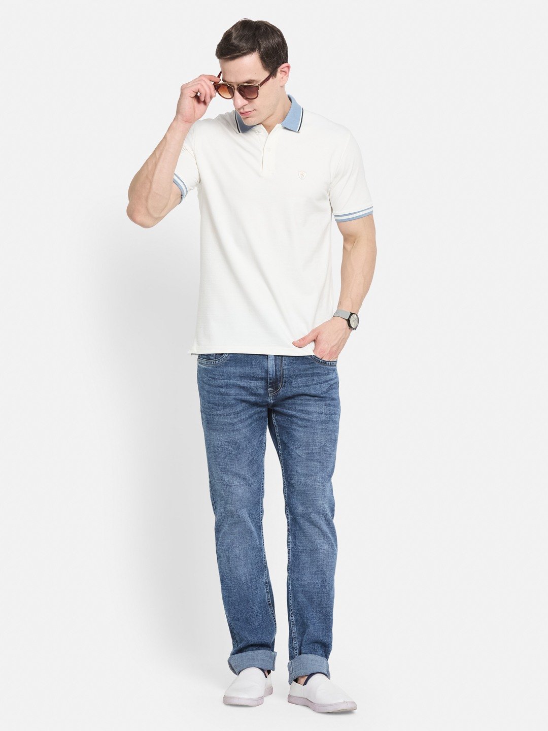 CORE CONTRAST COLLAR POLO PIQUE LYCRA T-SHIRT