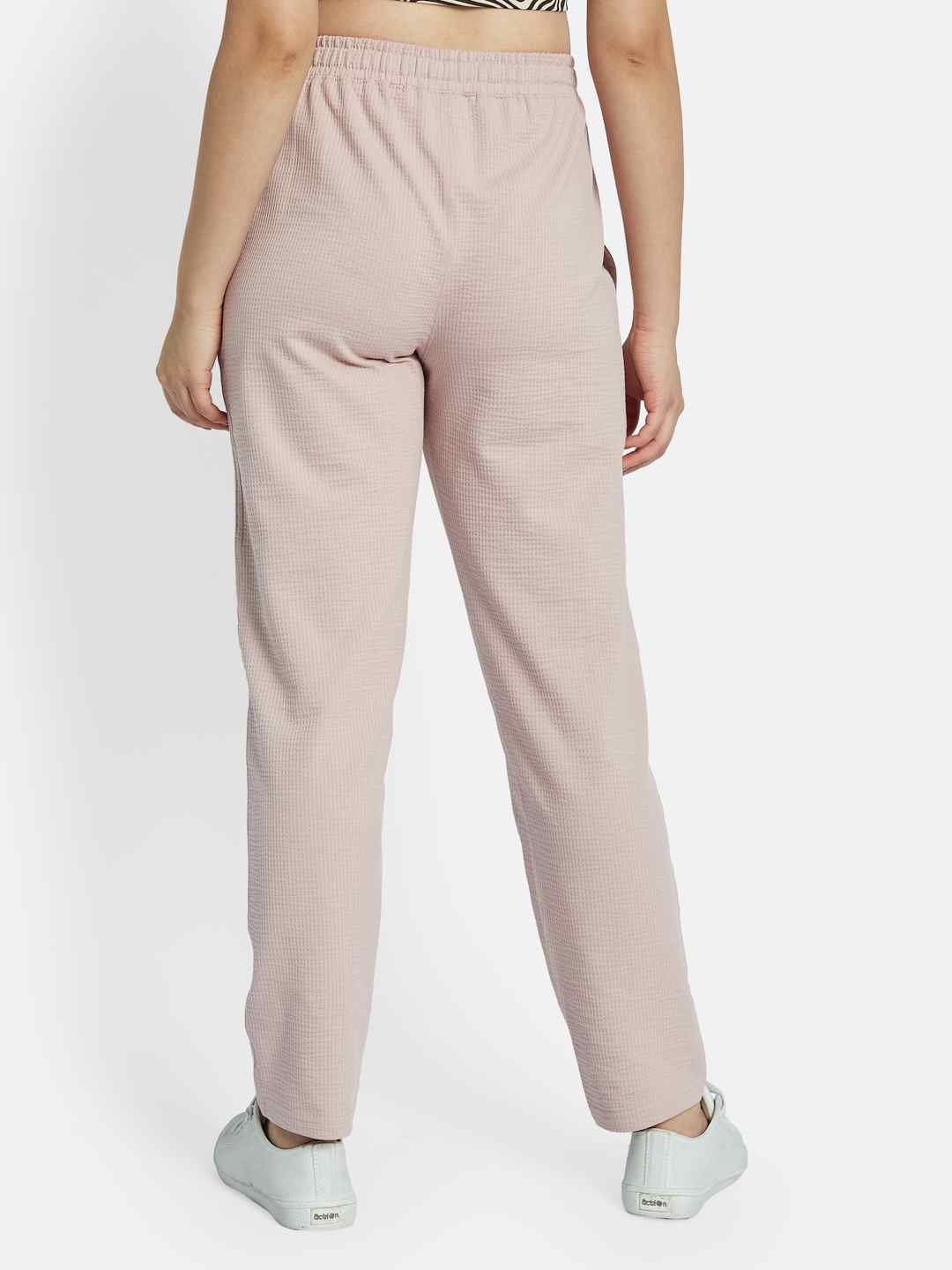 METTLE Women Textured Cotton Track Pants