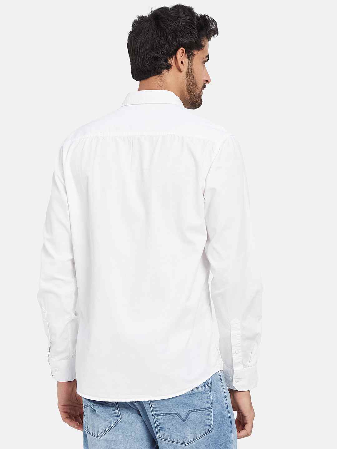Mettle Spread Collar Cotton Casual Shirt