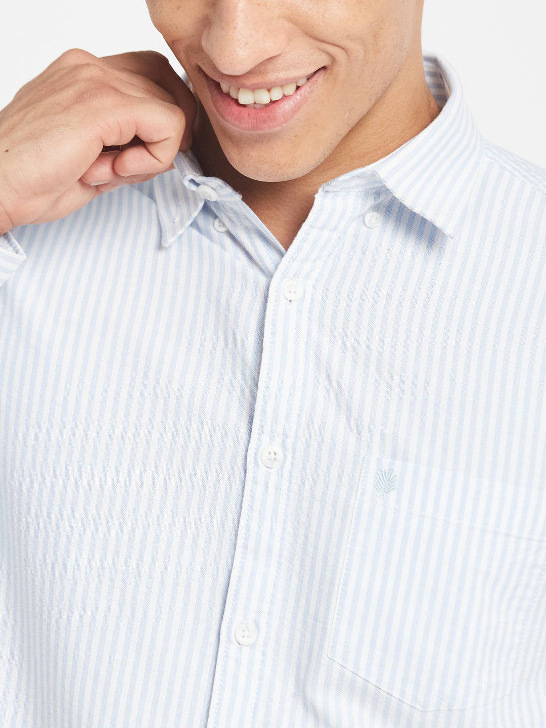 METTLE SS25 Vertical Striped Spread Collar Cotton Casual Shirt