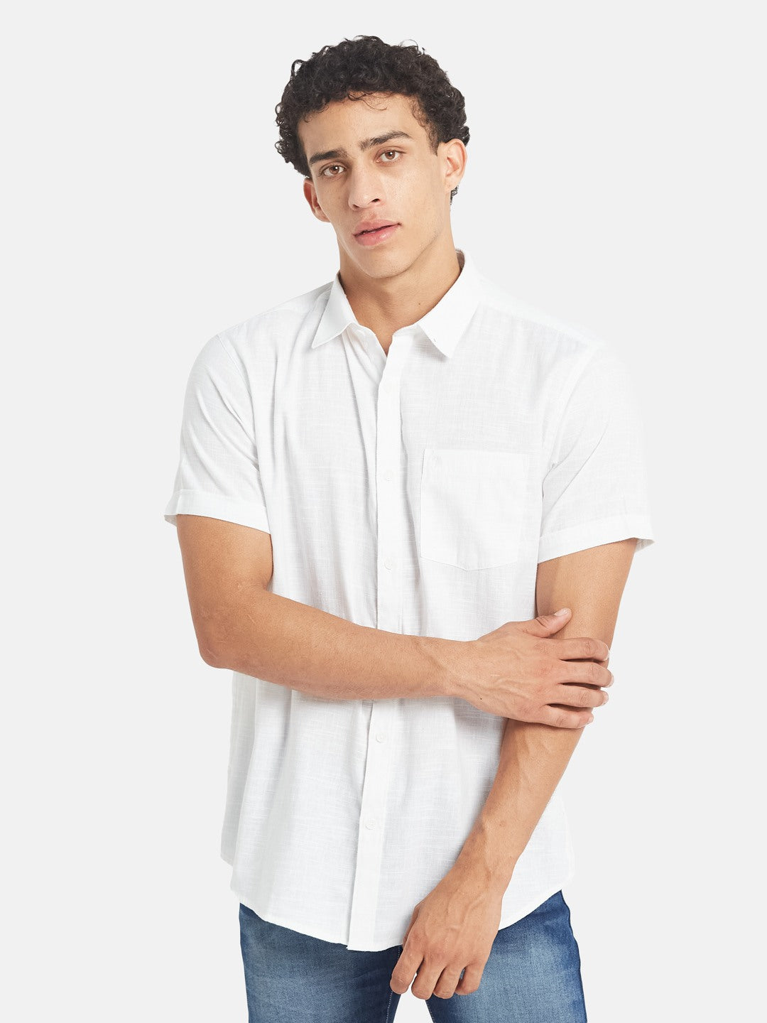 METTLE SS25 Spread Collar Casual Cotton Shirt