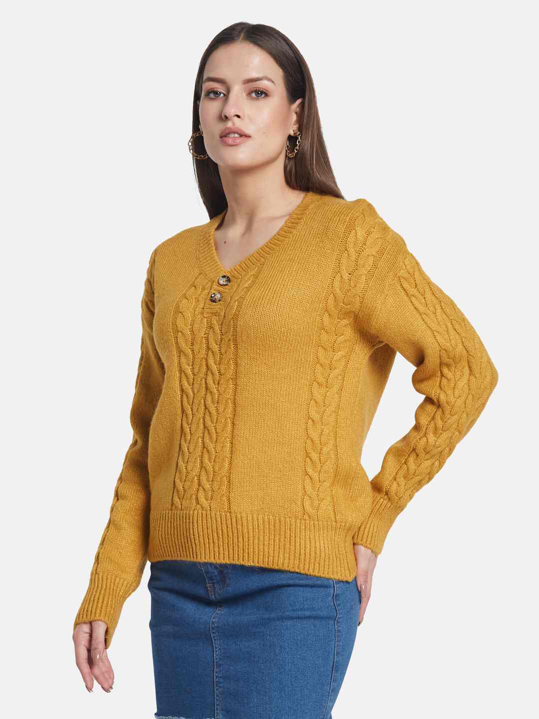 METTLE Women Cable Knit Cardigan