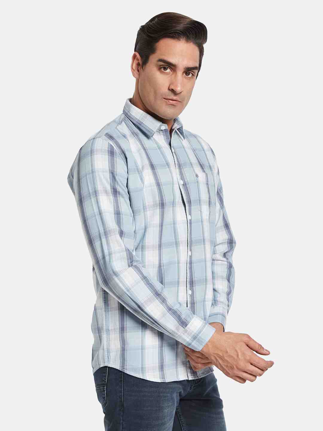 METTLE Men Opaque Checked Casual Shirt