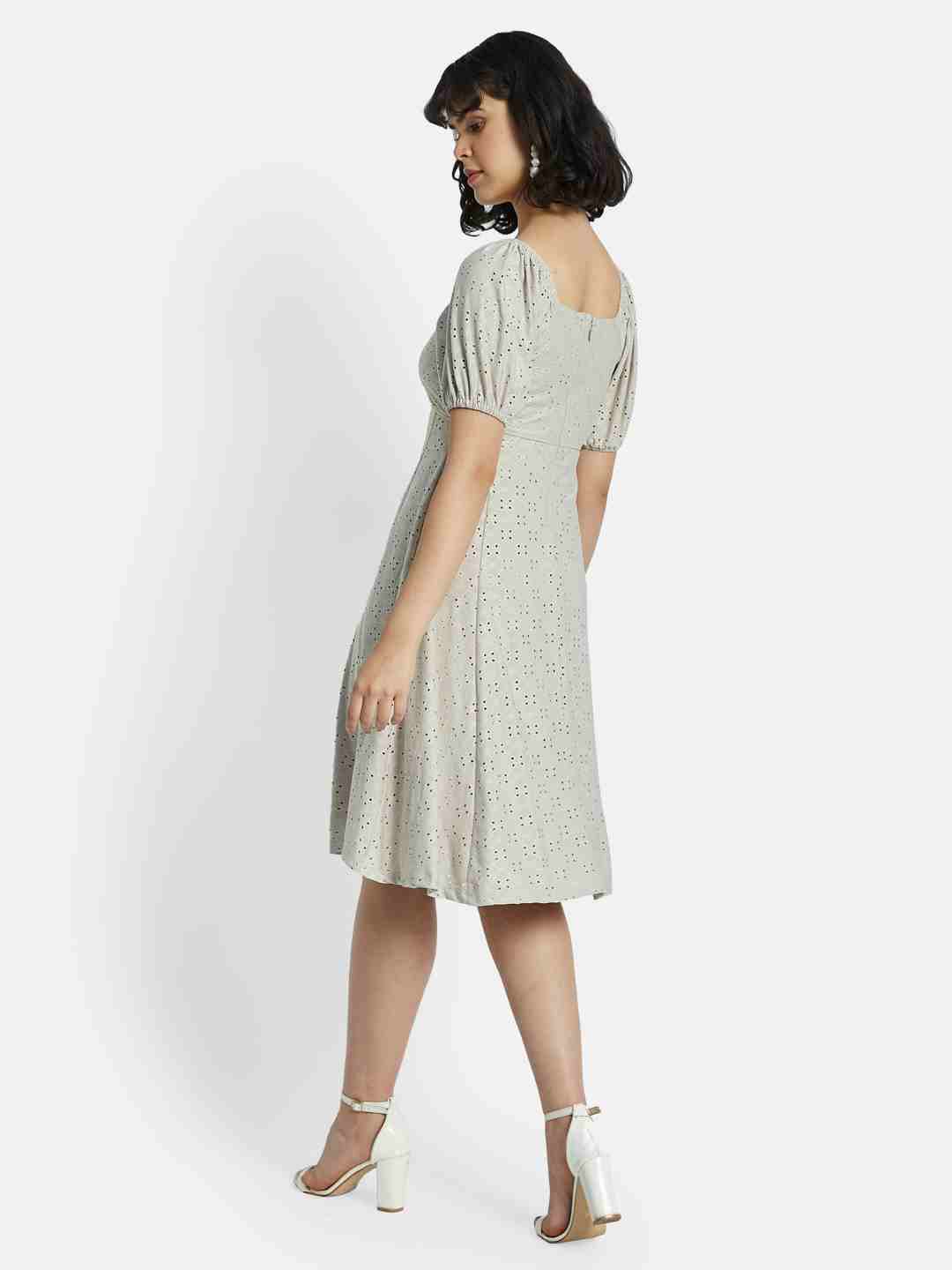 METTLE Puff Sleeve A-Line Dress