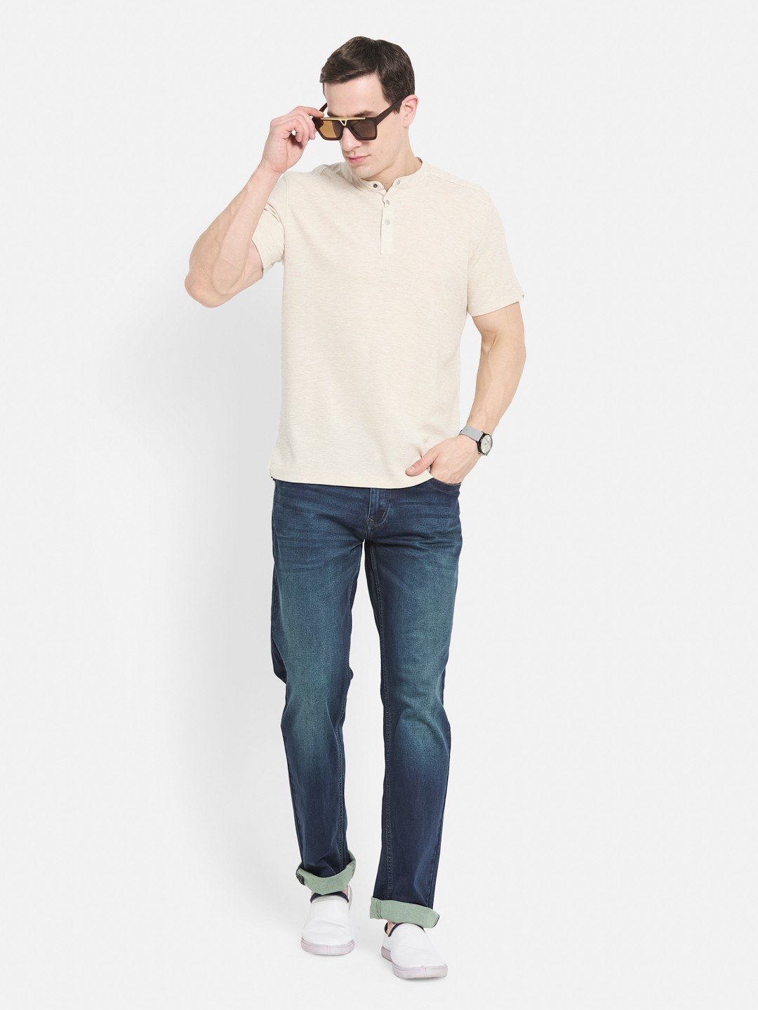 Octave Men Straight Fit Light Fade Stretchable Jeans