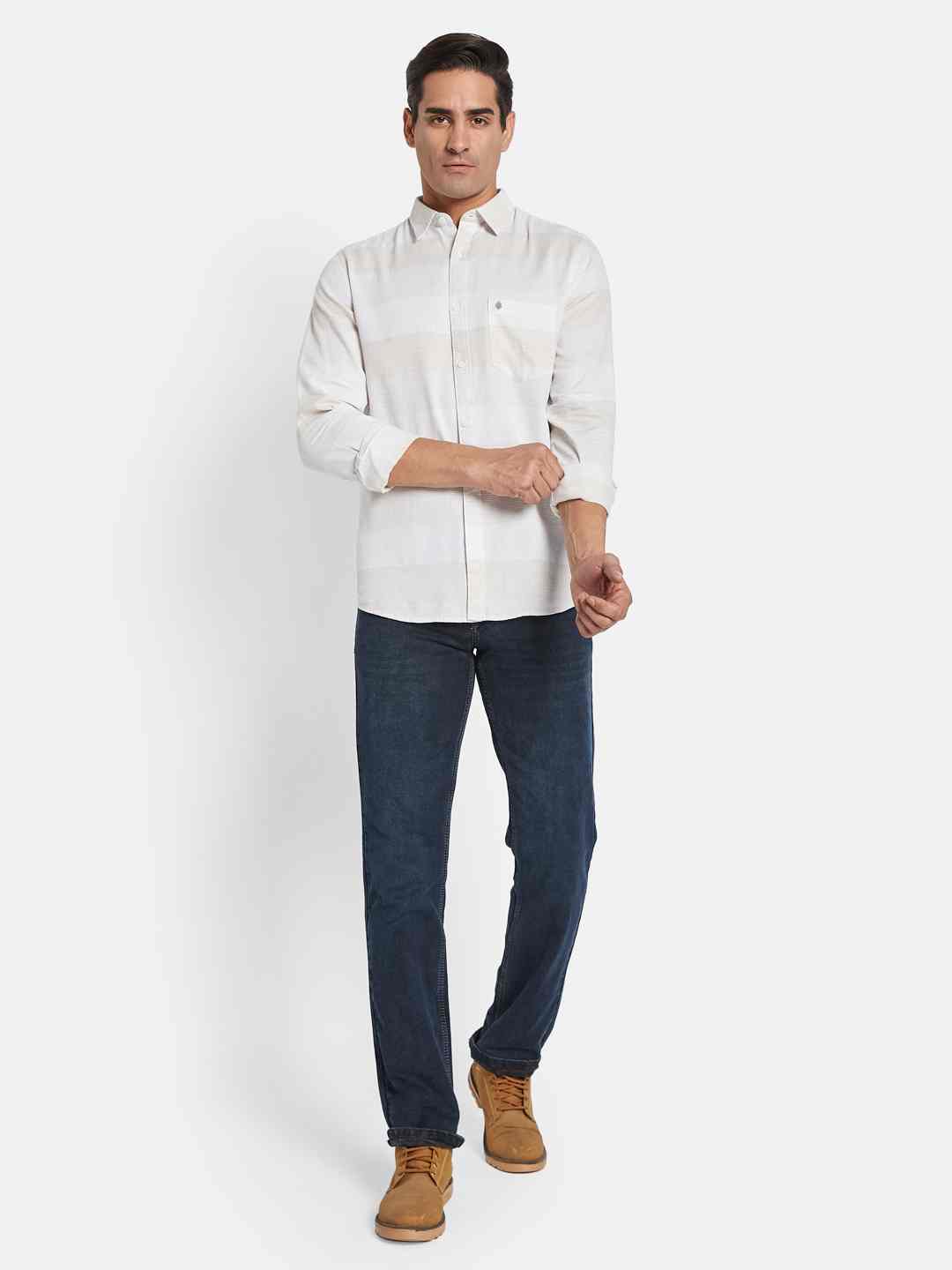 METTLE Men Multi Stripes Opaque Striped Casual Shirt