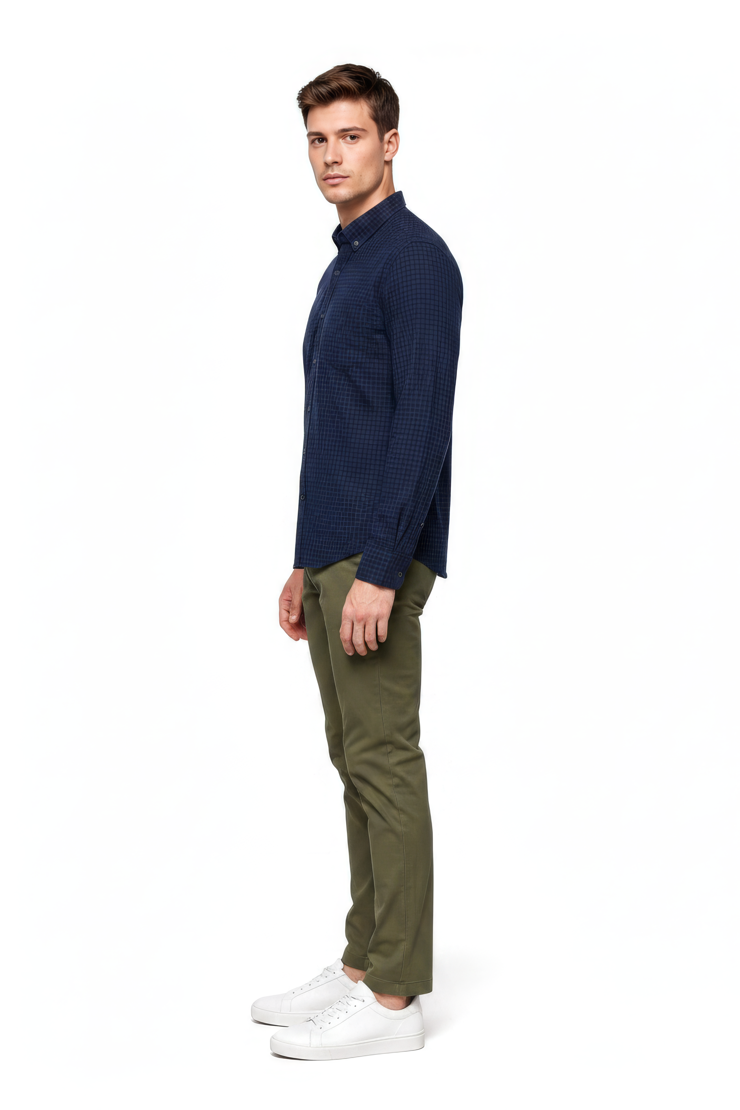 Men’s Navy Twill Cotton Full-Sleeve Shirt