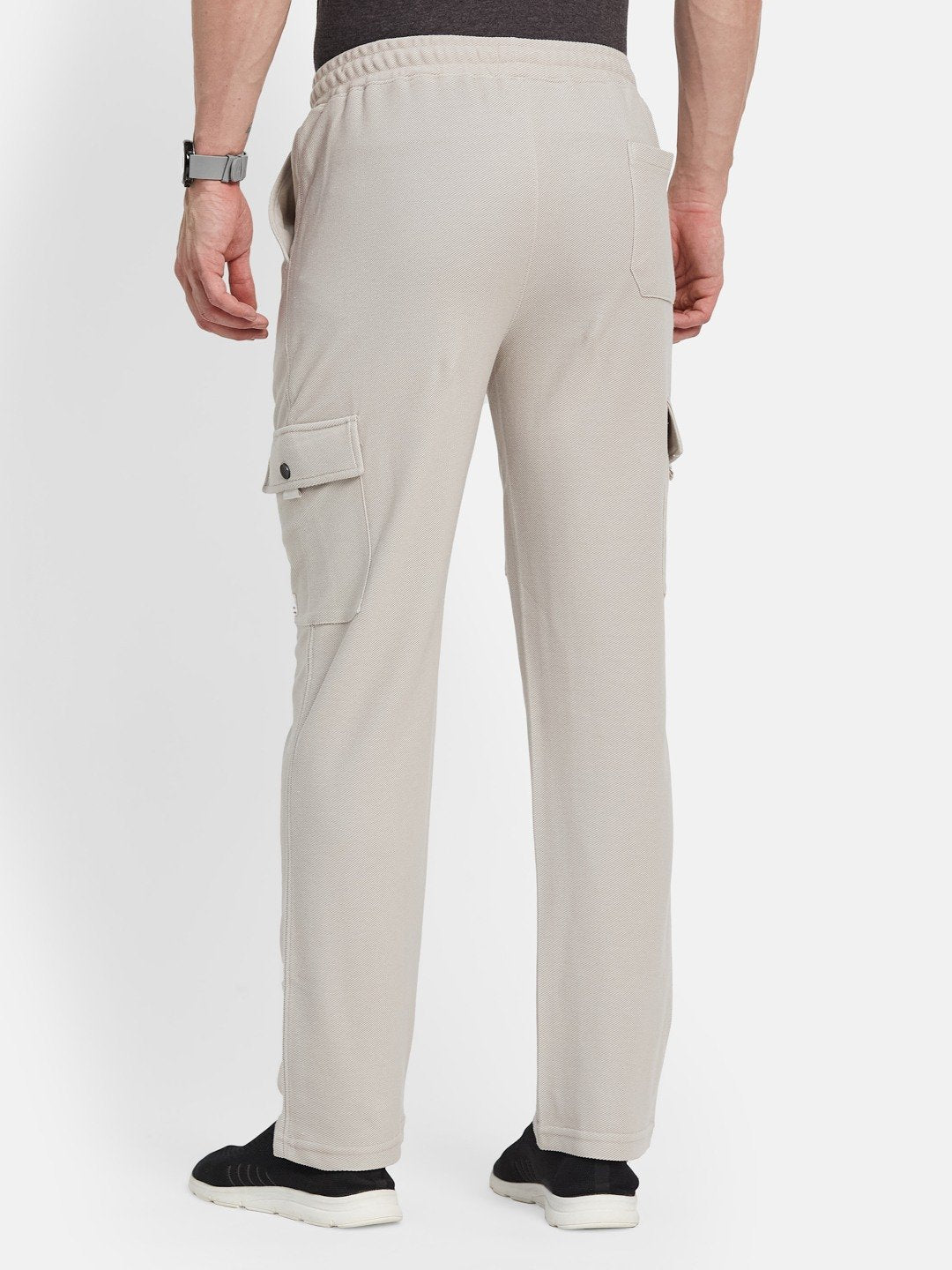 Octave Men Cotton Mid-Rise Cargo Track Pant