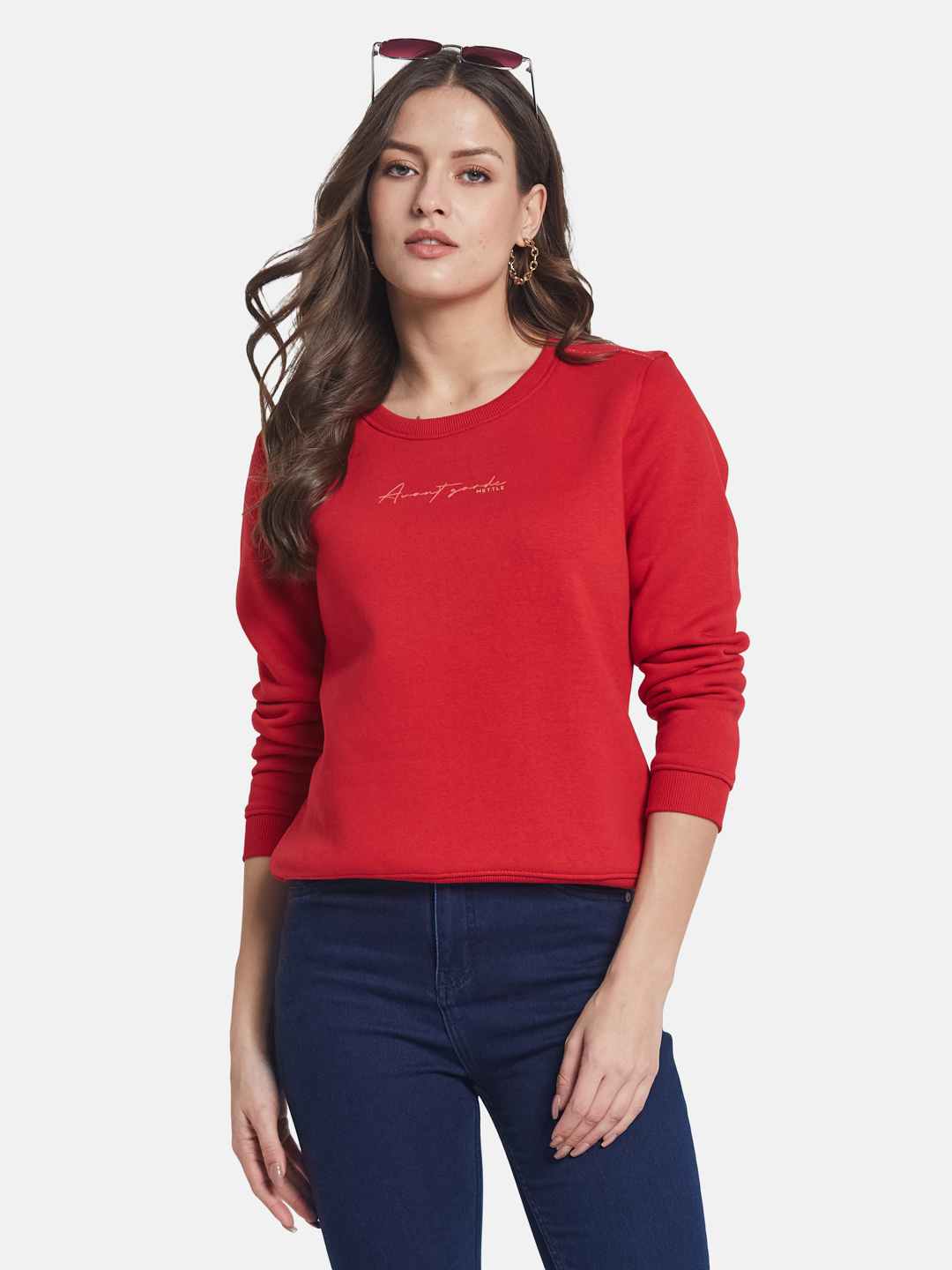 METTLE Women Round Neck Pullover Sweatshirt