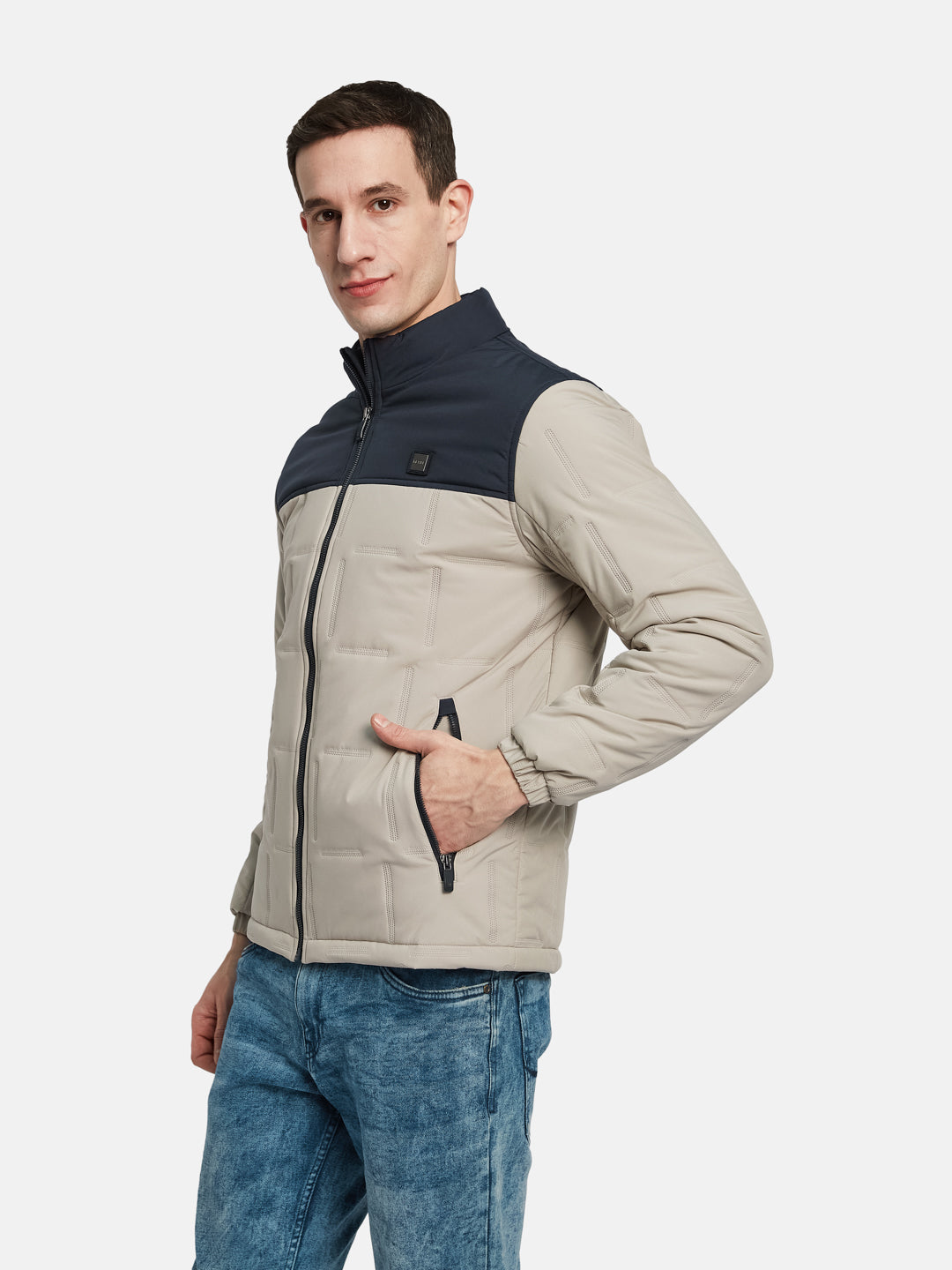 METTLE Men Colourblocked Padded Jacket