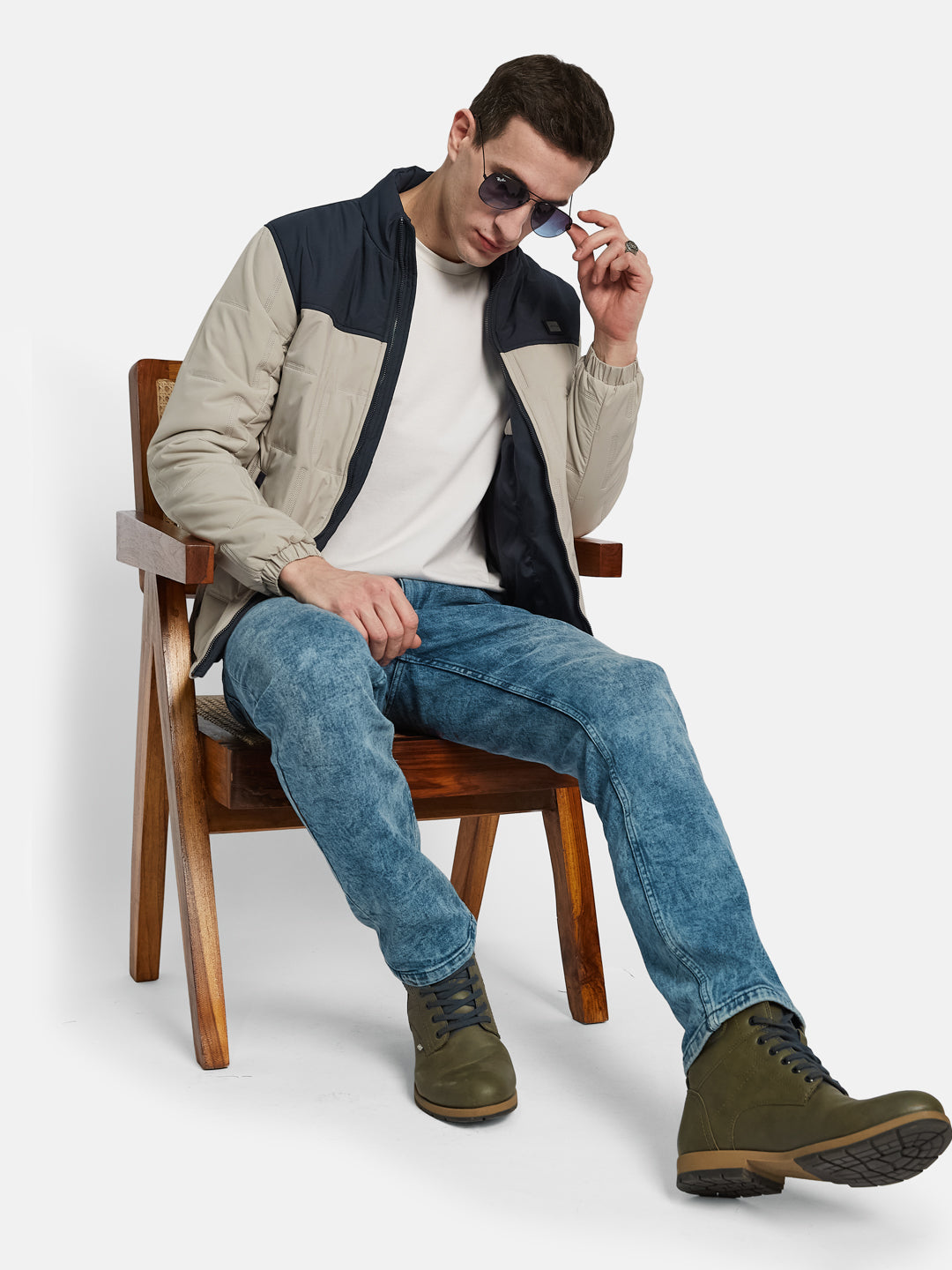 METTLE Men Colourblocked Padded Jacket