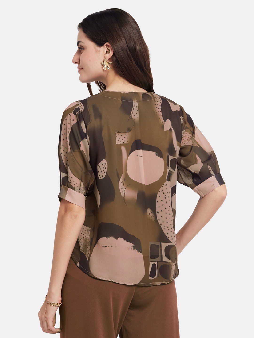 METTLE Women Print Cotton Top