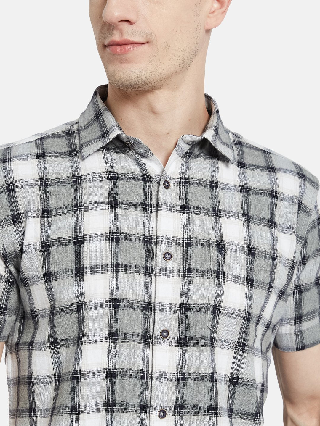 METTLE Men Opaque Checked Casual Shirt
