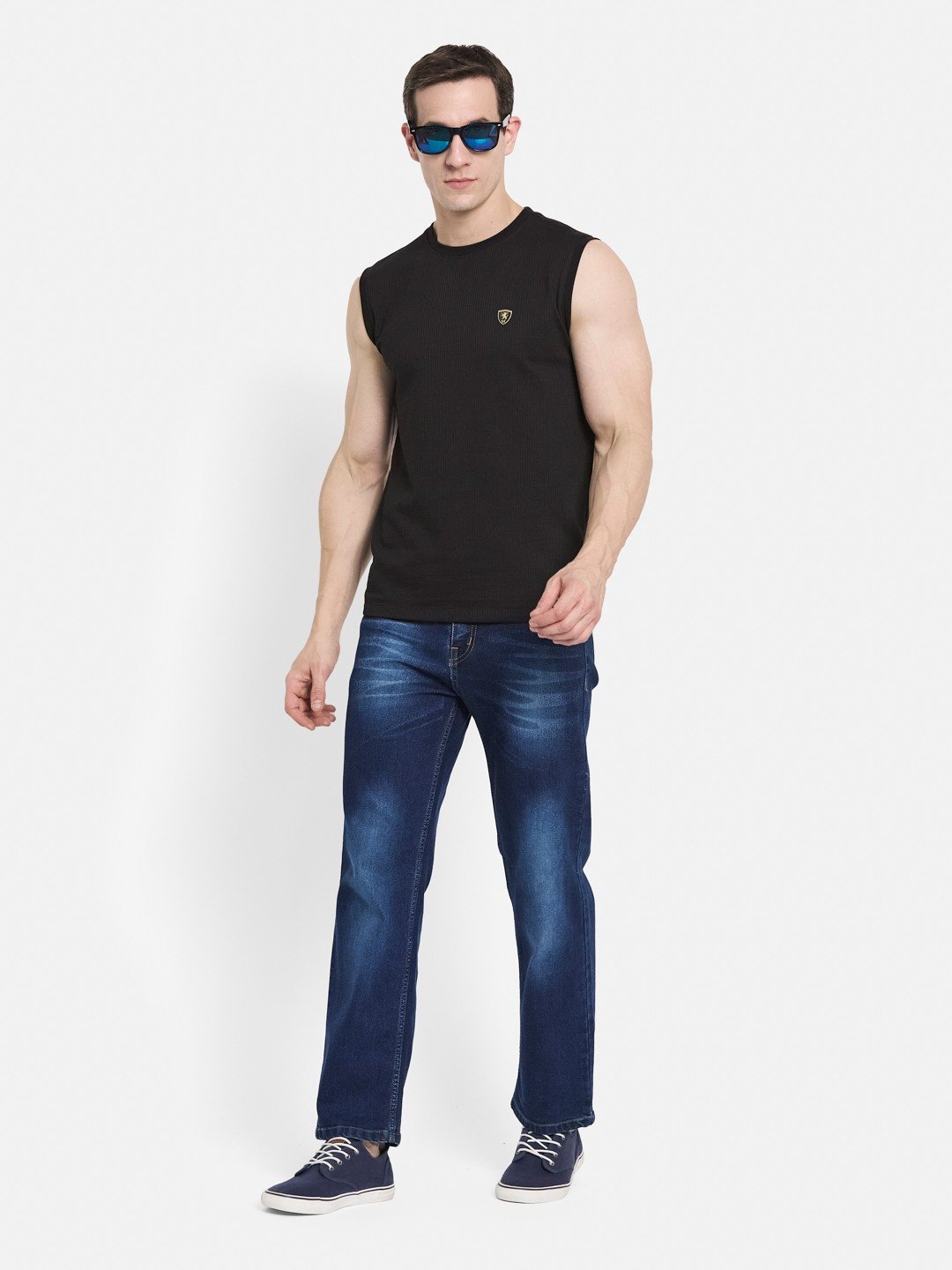 CORE ROUND NECK SHANDOW  SEER SUCKER T-SHIRT