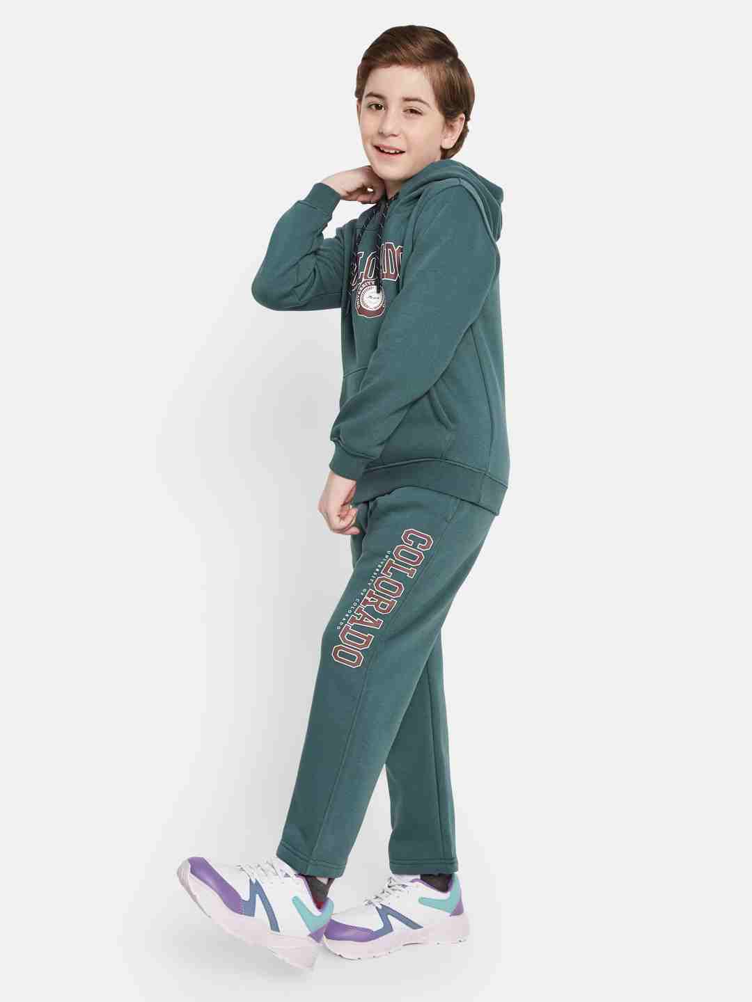 Octave Boys Typography Printed Hooded Tracksuits