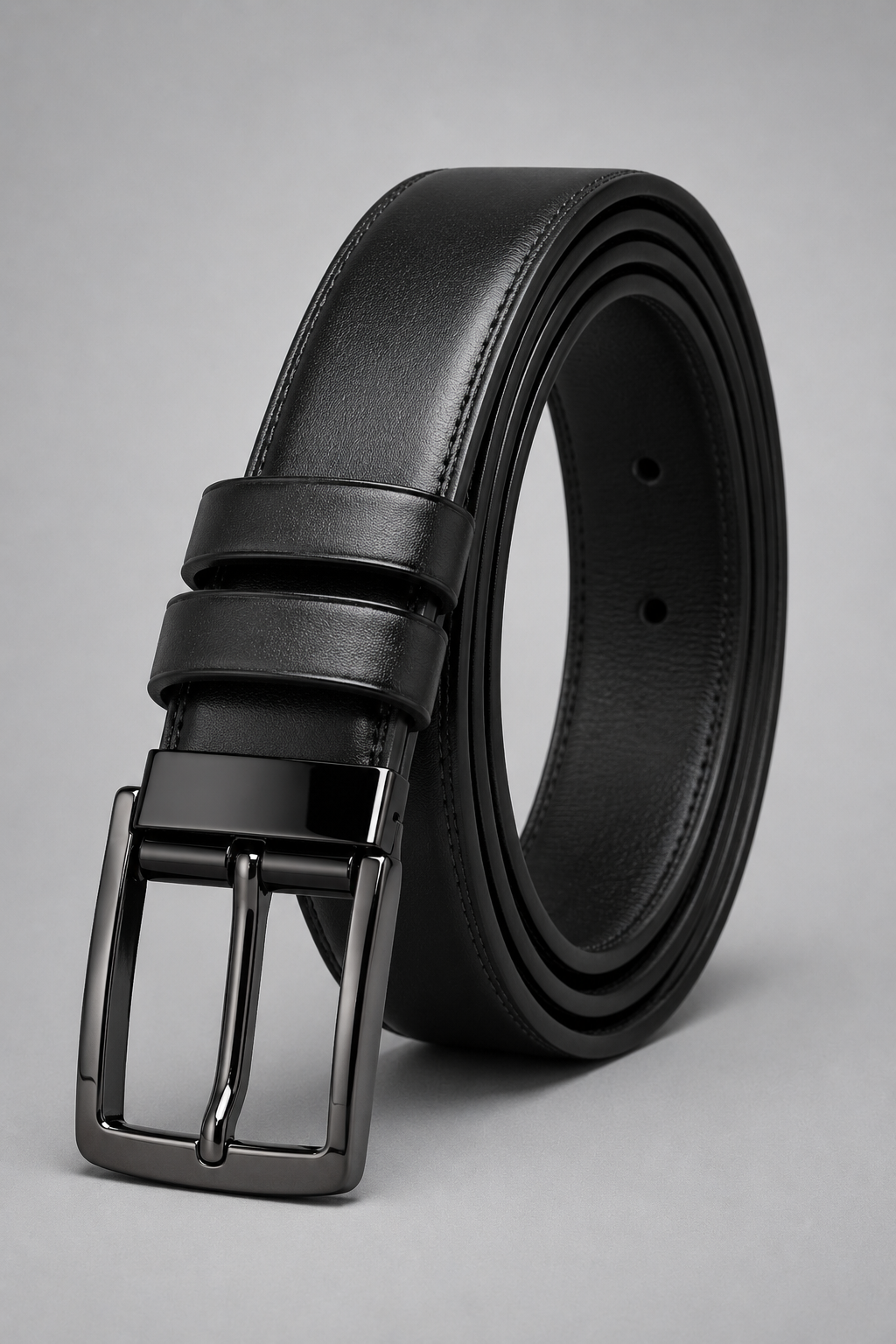 Men's Reversible Black Leather Belt | Premium Dual-Sided Belt
