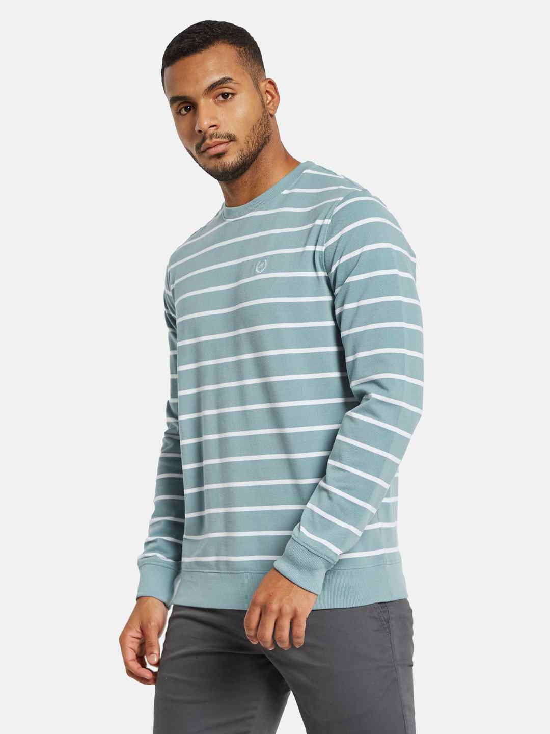 METTLE Men Striped Pockets T-shirt