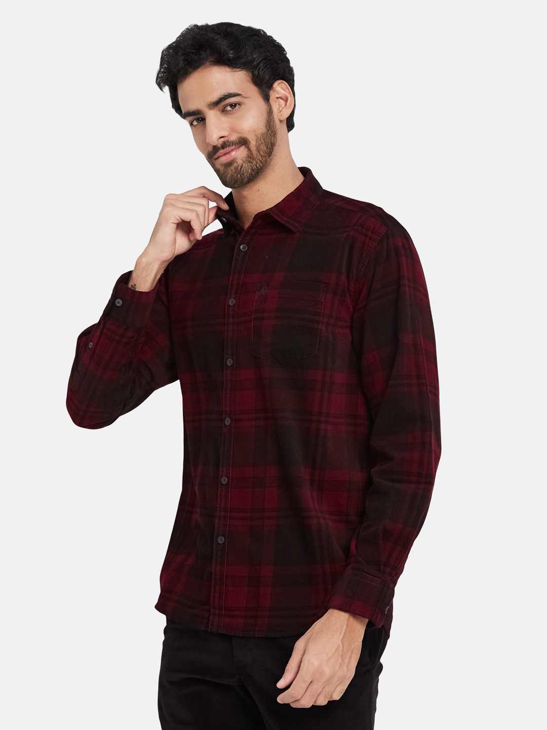 Mettle Tartan Checked Cotton Casual Shirt