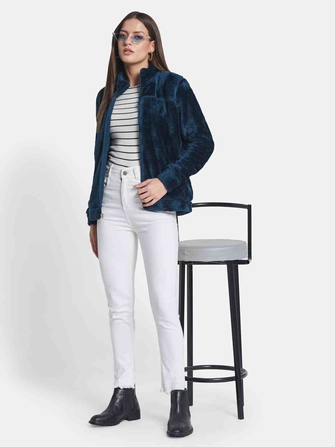 METTLE Women Long Sleeves Front-Open Sweatshirt