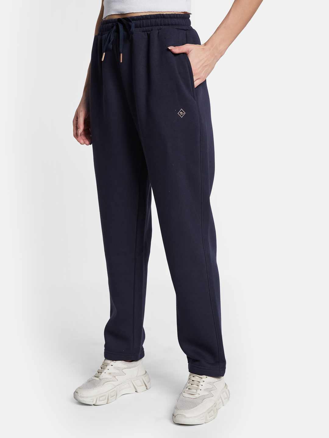 METTLE Women Regular Fit Mid Rise Fleece Track Pants
