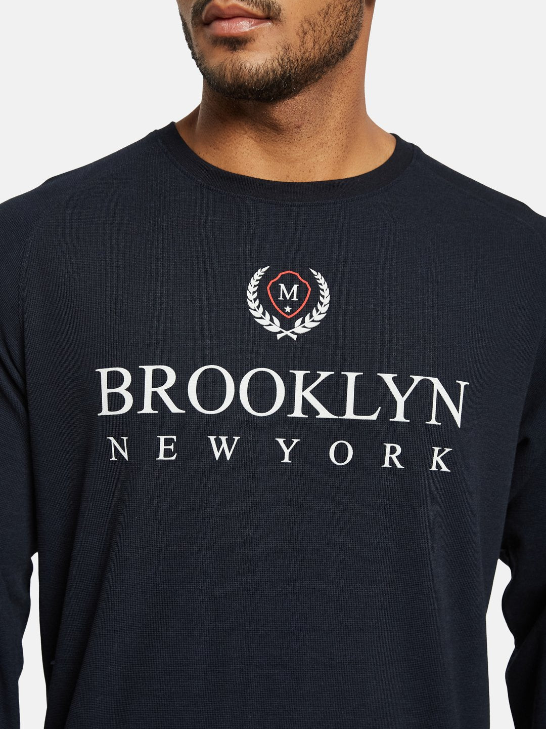 METTLE Men Printed Applique T-shirt