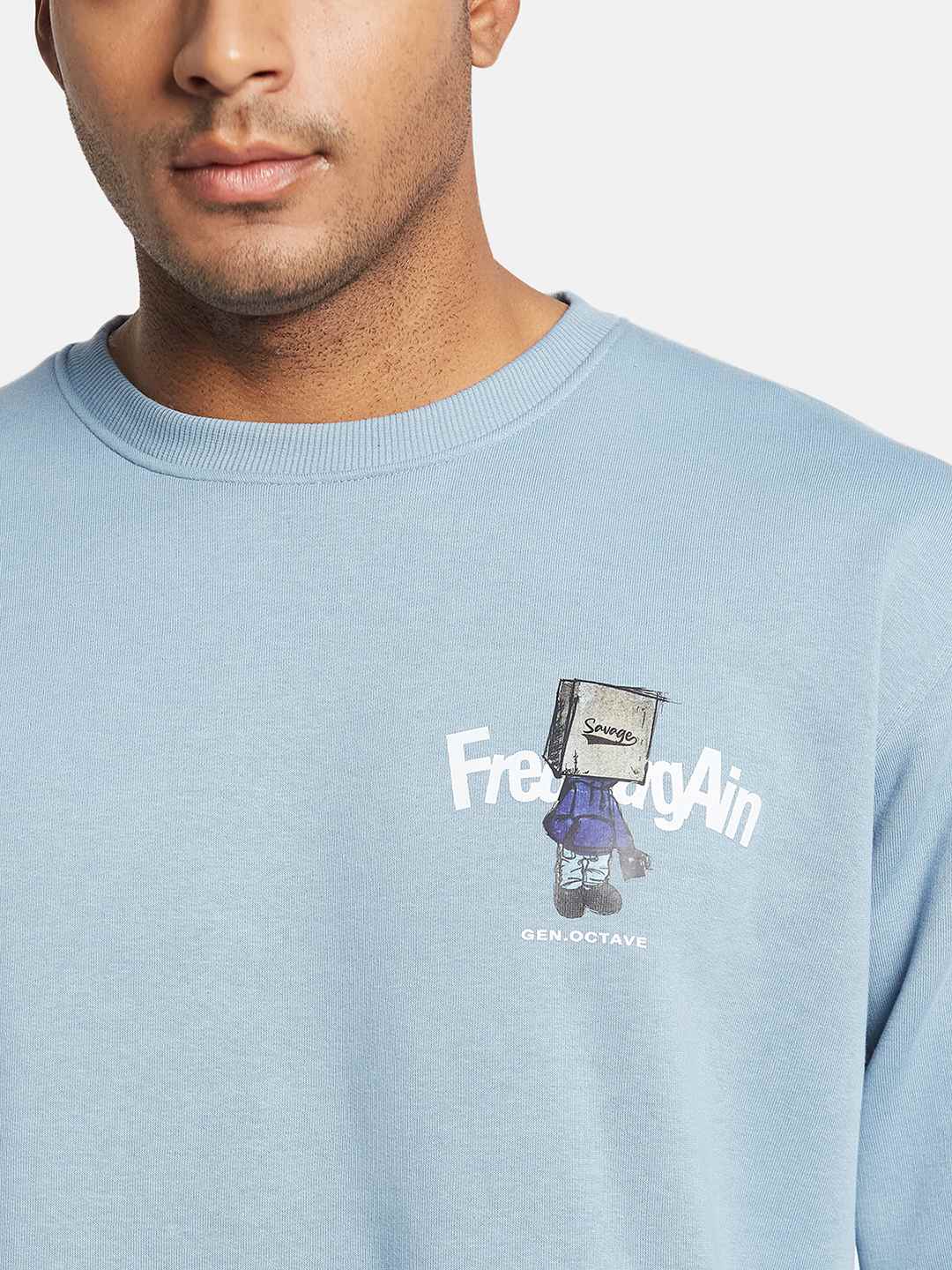 Octave Men Printed Pullover Sweatshirt