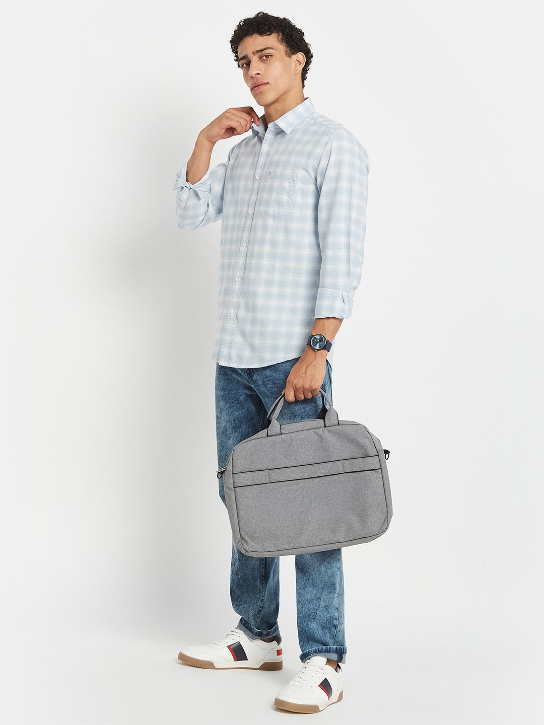 METTLE Checked Long Sleeves Cotton Shirt
