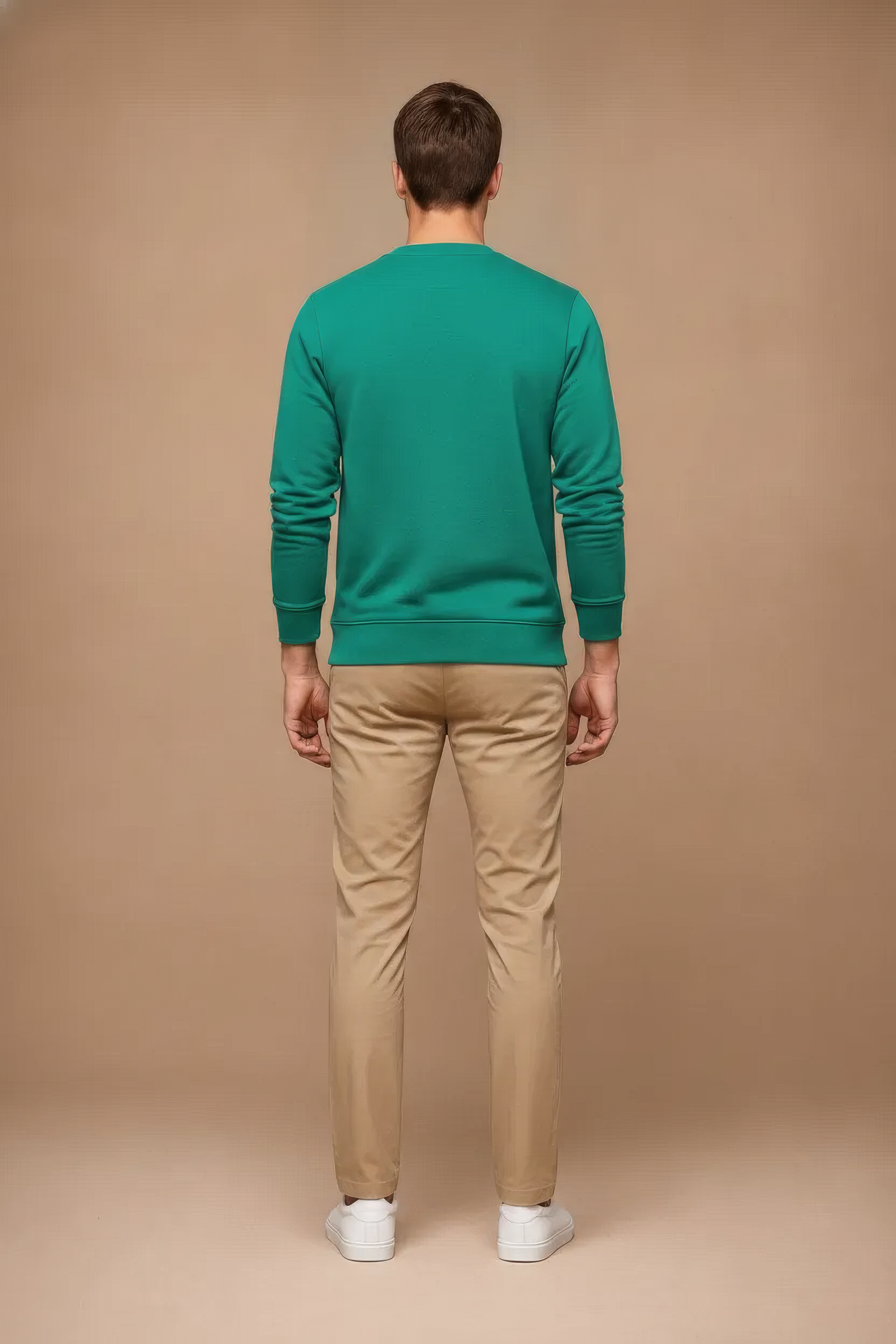 Men’s Premium Green Crew Neck Cotton Fleece Sweatshirt