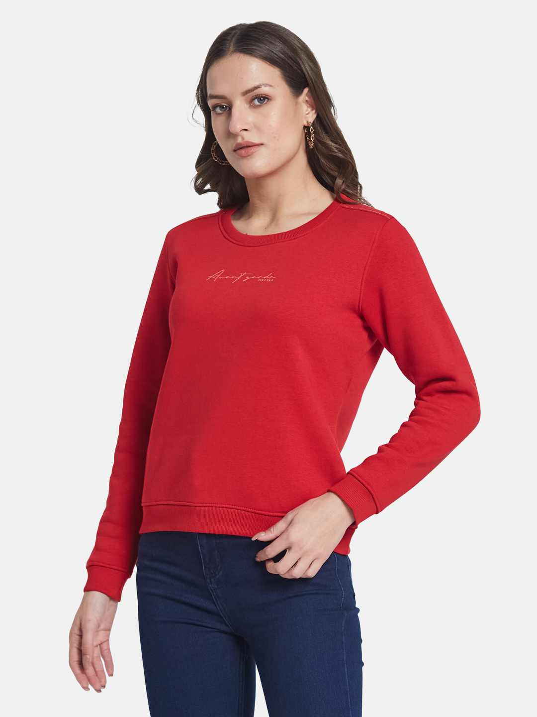 METTLE Women Round Neck Pullover Sweatshirt