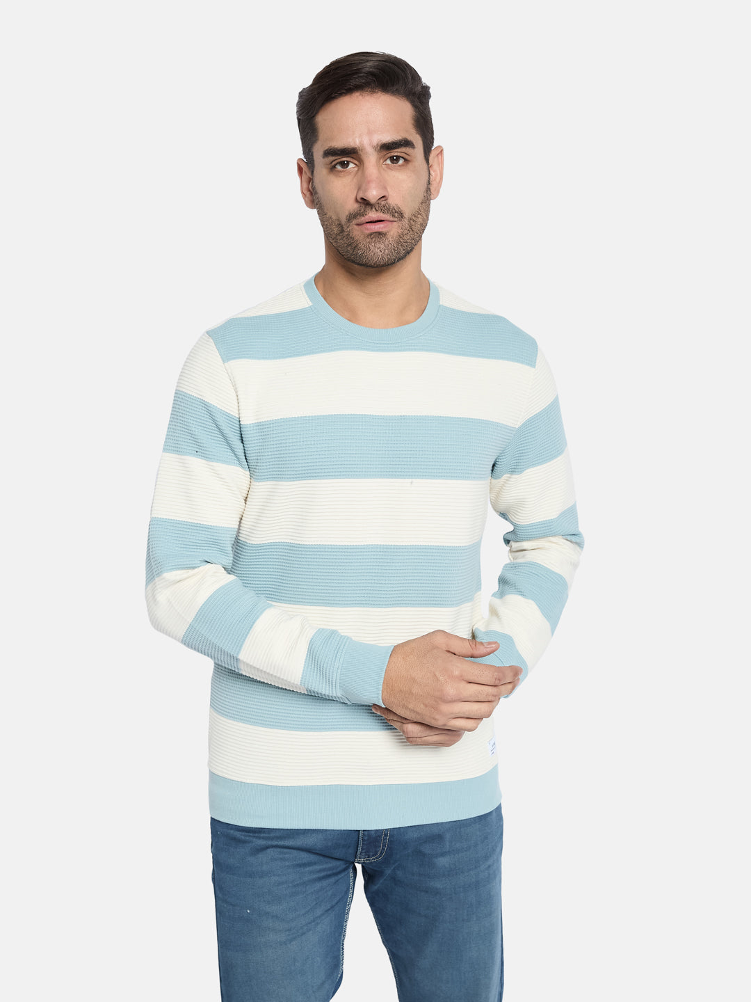 Octave Men Colourblocked Pullover Sweatshirt