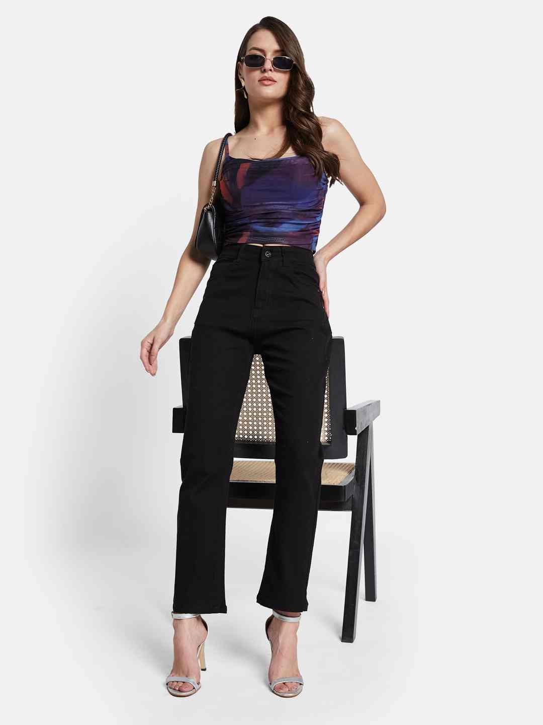 METTLE Women Straight Fit Light Fade Mid-Rise Stretchable Jeans