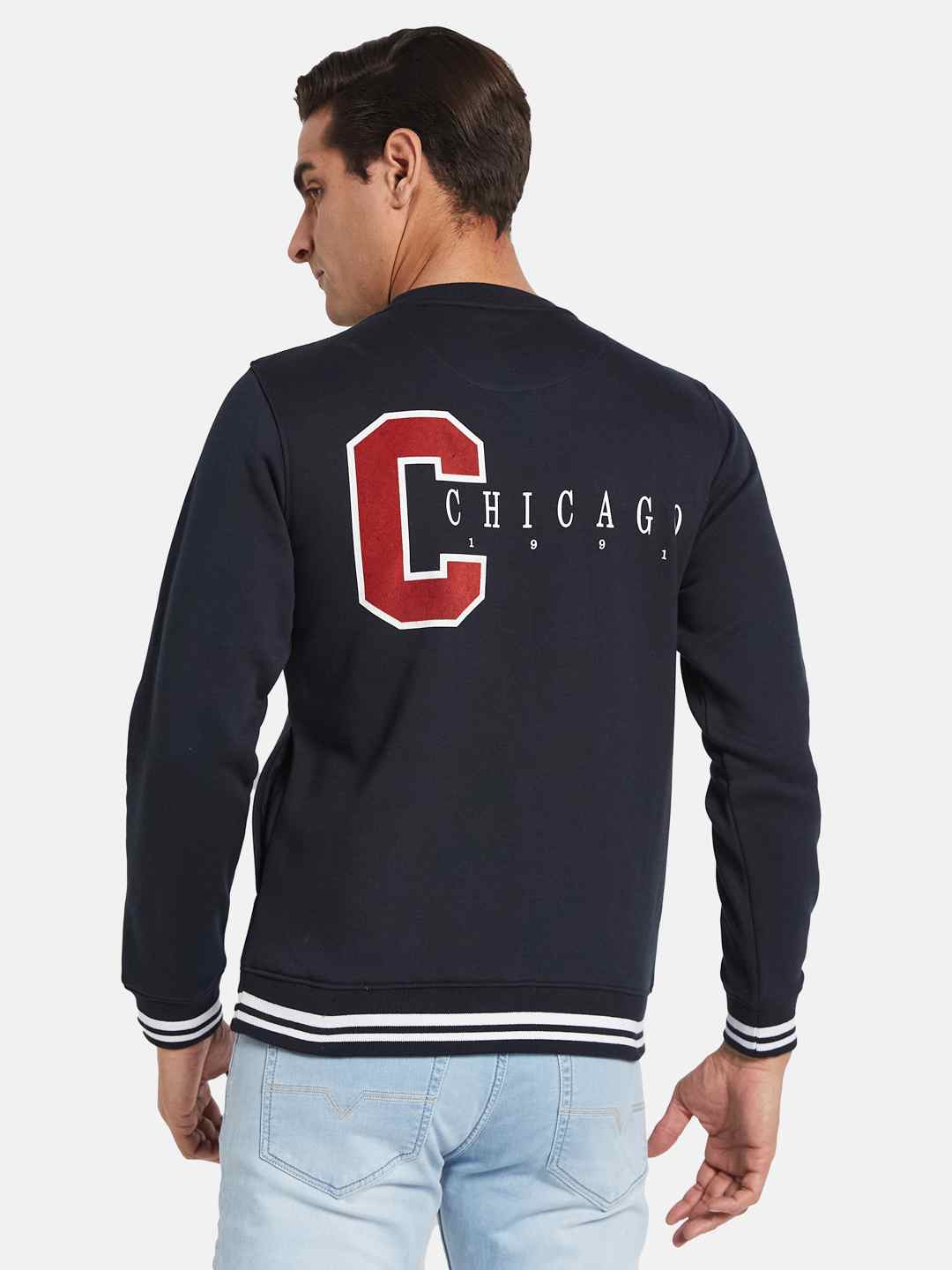 Octave Men Typography Printed Pullover Sweatshirt