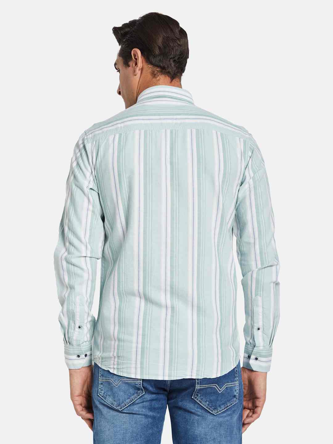 METTLE Men Multi Stripes Striped Casual Shirt