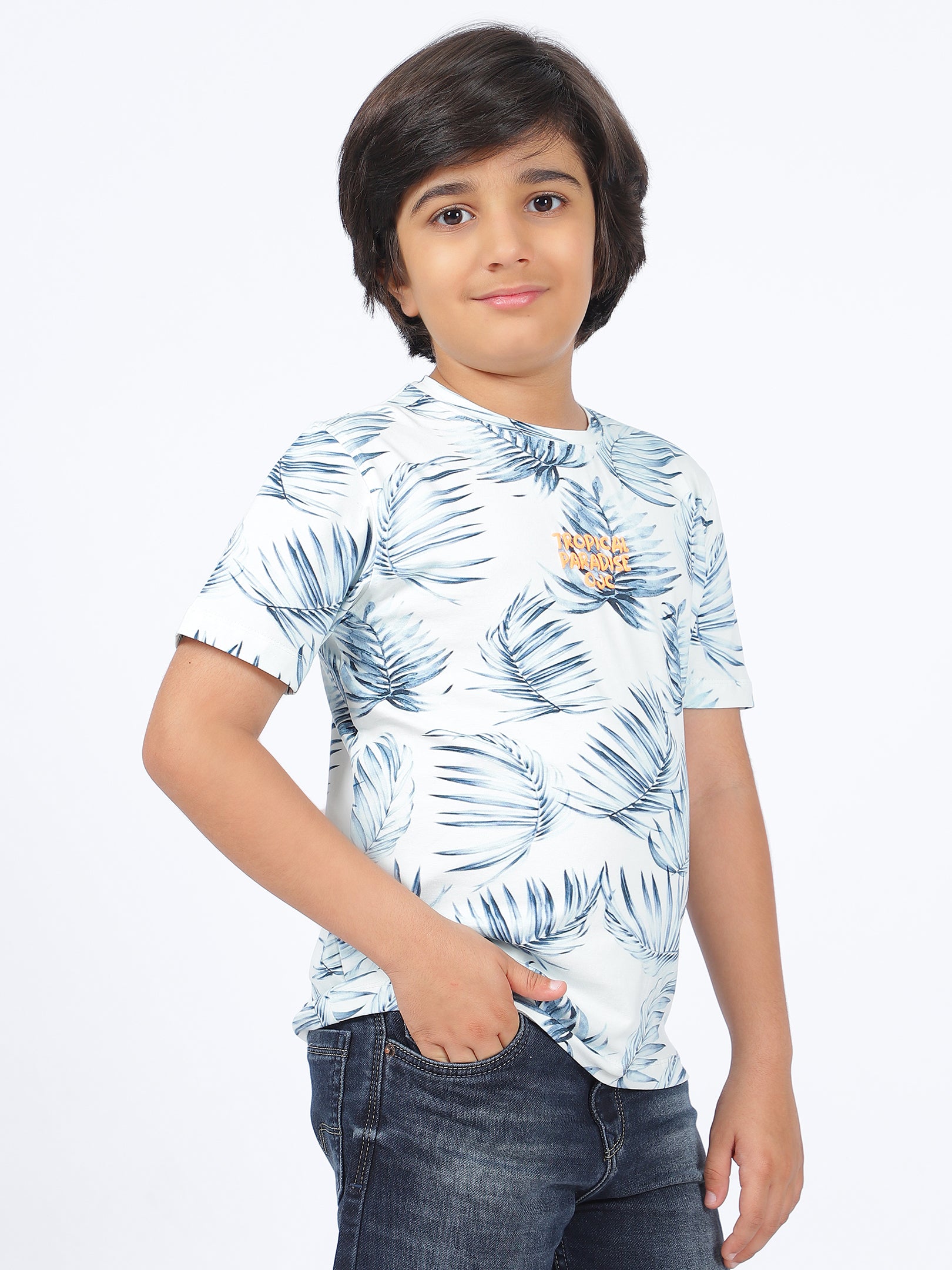 Octave Boys Floral Printed T-shirt