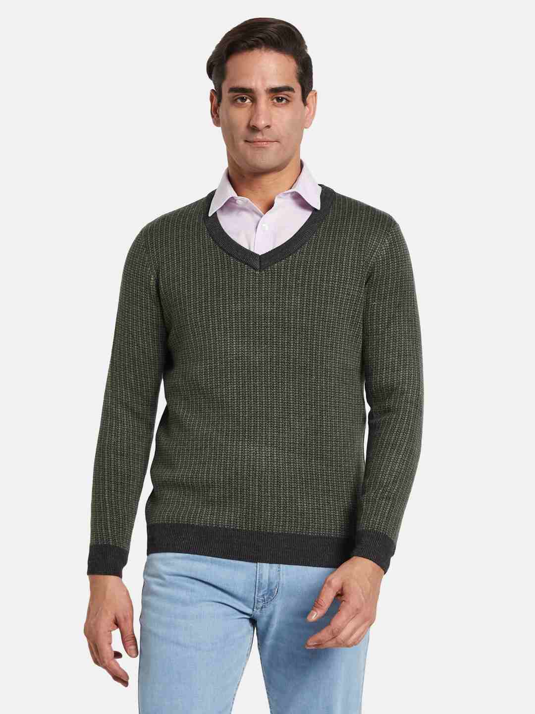 METTLE Men Striped Pullover