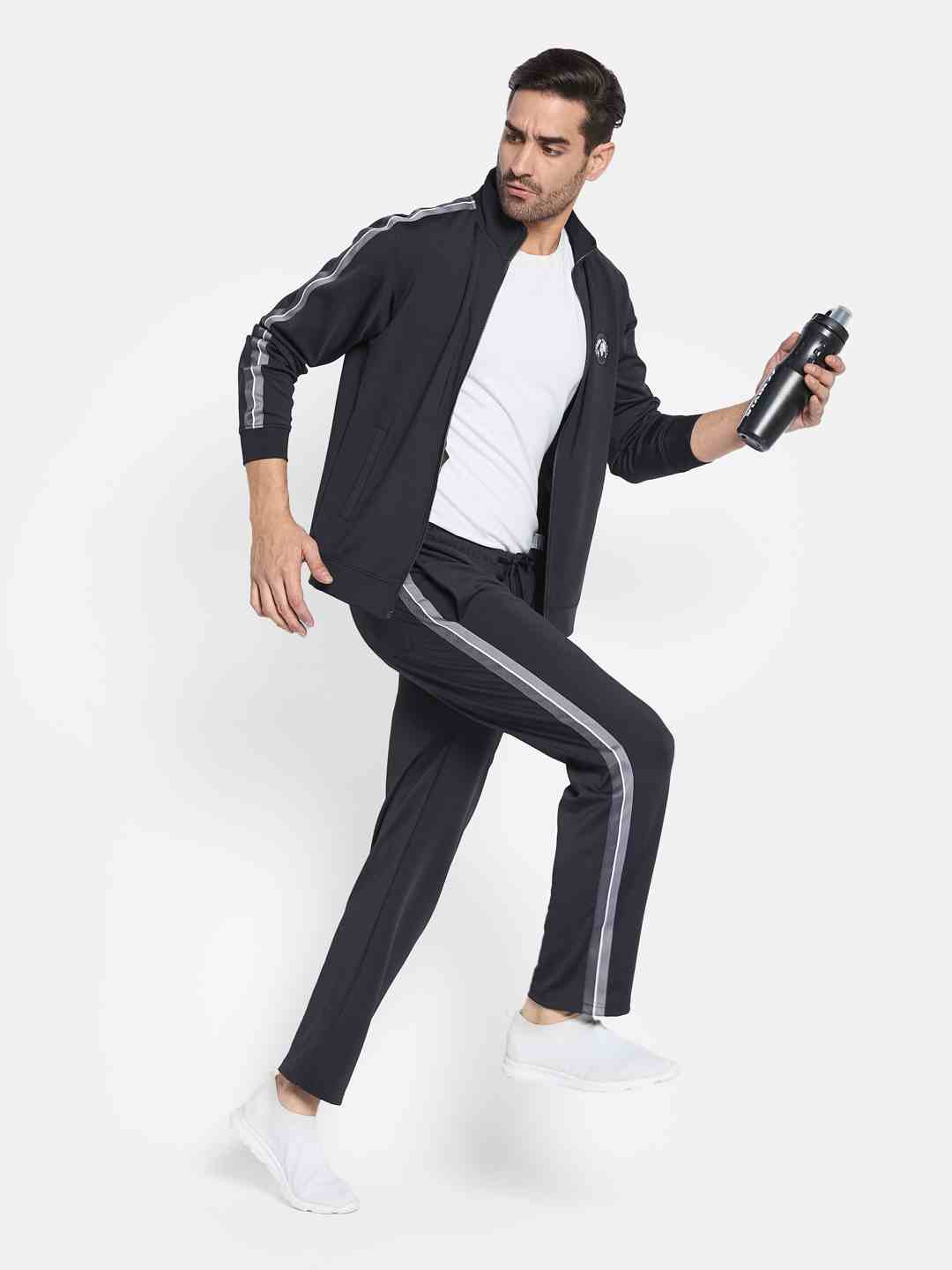 Octave Men Mock Collar Jacket With Track Pants Tracksuit