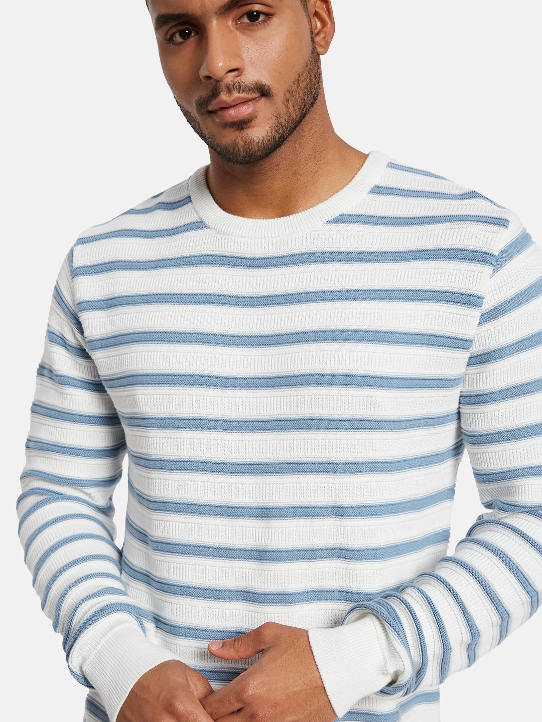 METTLE Men Striped Pullover