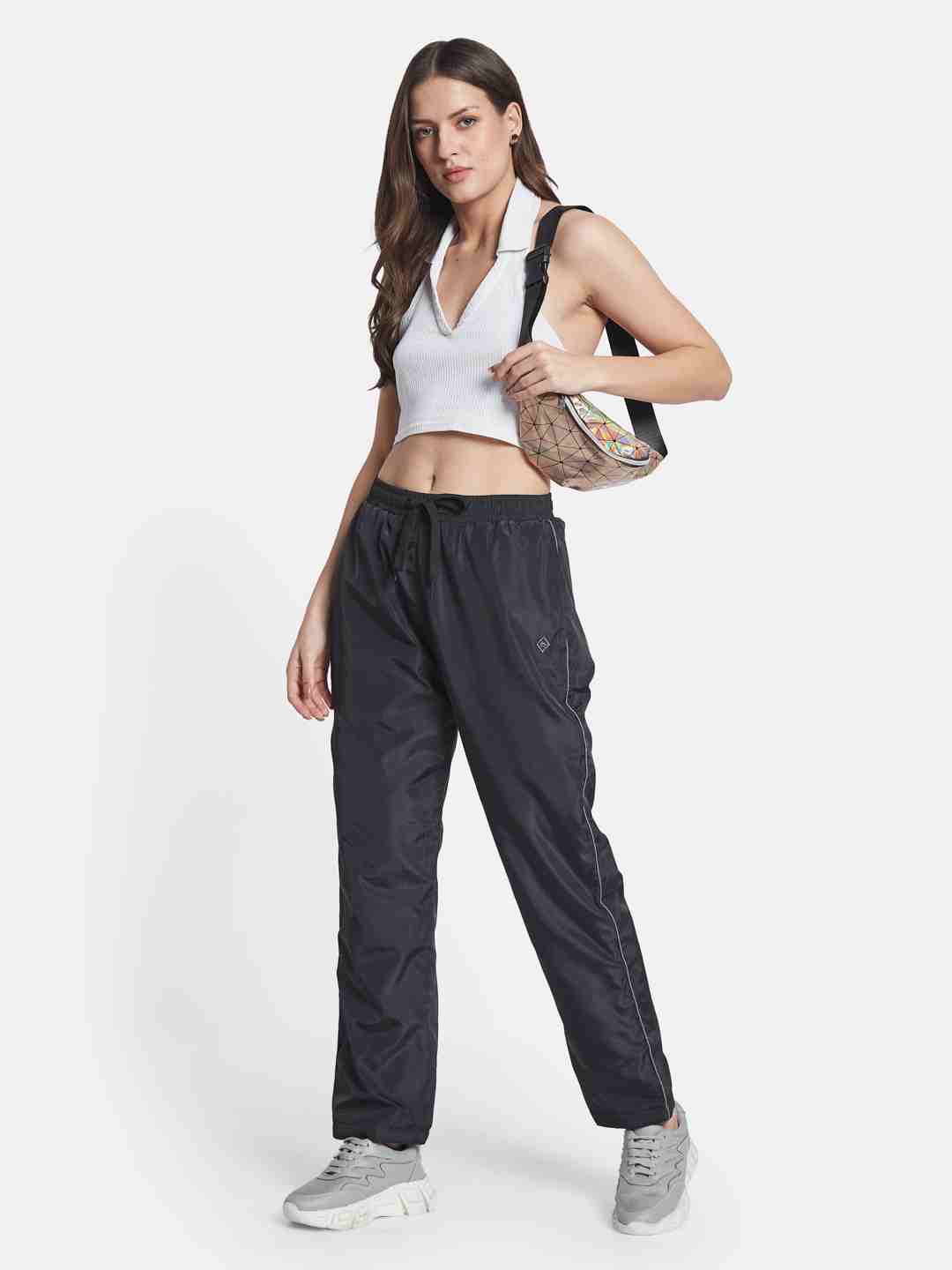METTLE Women Regular Fit Mid Rise Cotton Track Pants