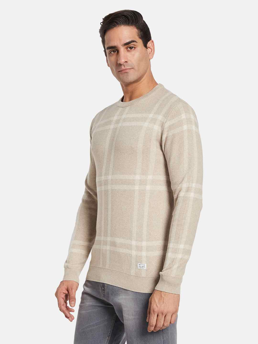 METTLE Men Checked Pullover